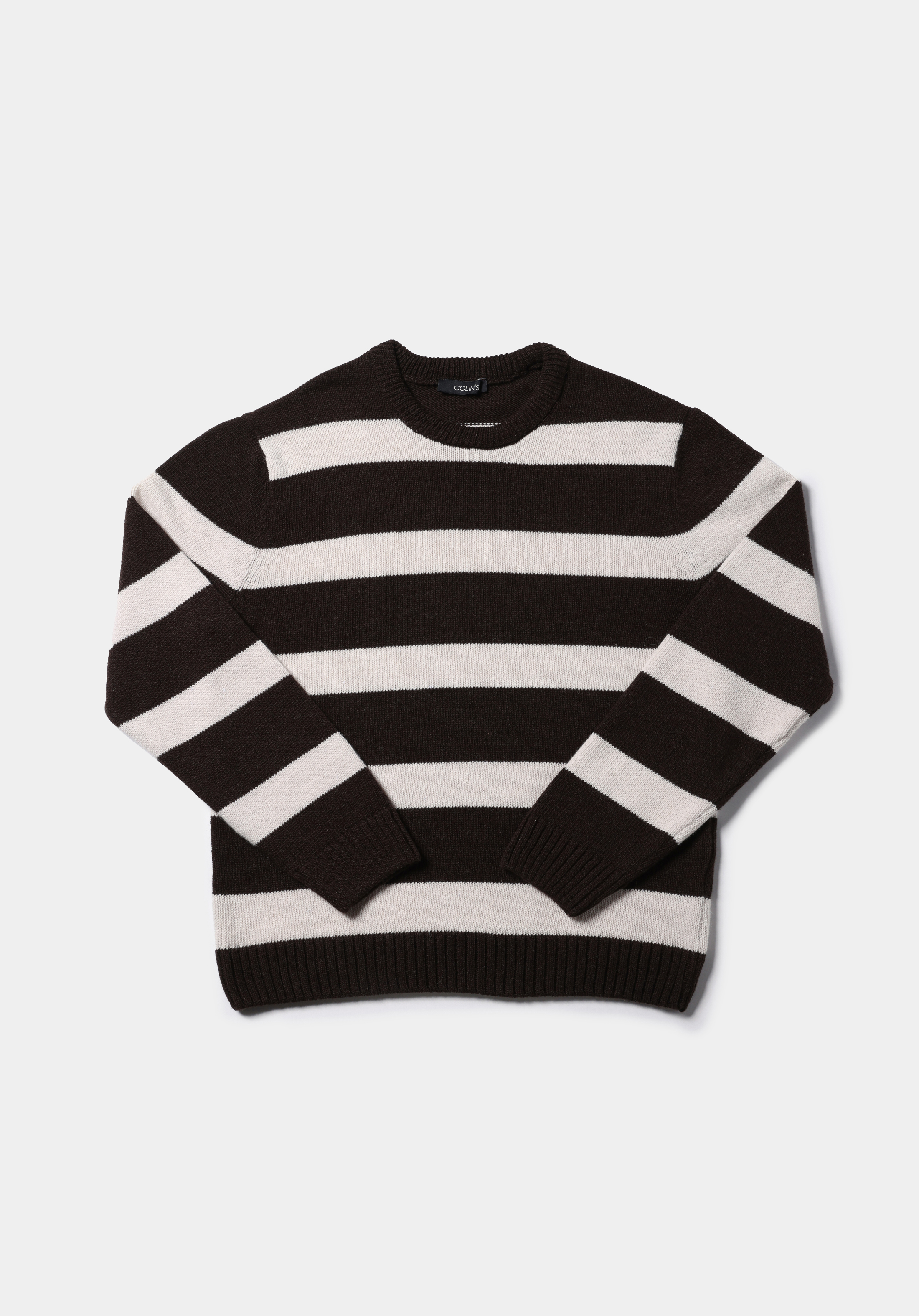 Regular Fit Yuvarlak Yaka Jakarlı Erkek Kahverengi Kazak