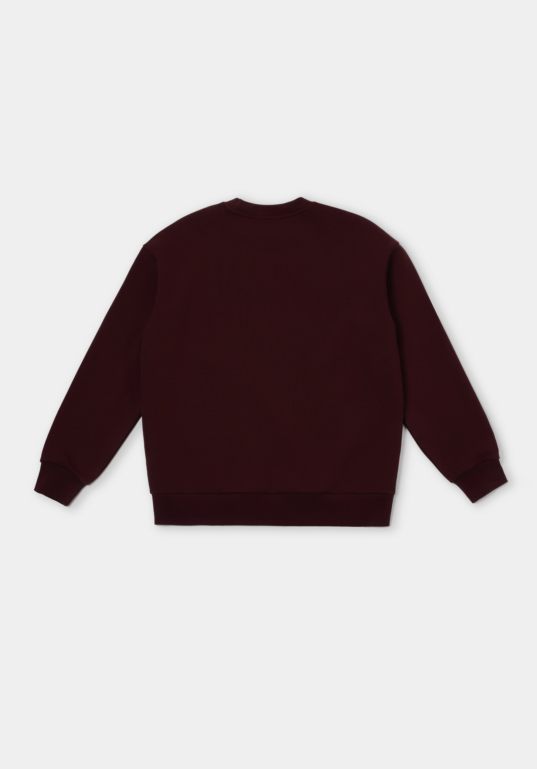 Regular Fit Yuvarlak Yaka Baskılı Kadın Bordo Sweatshirt