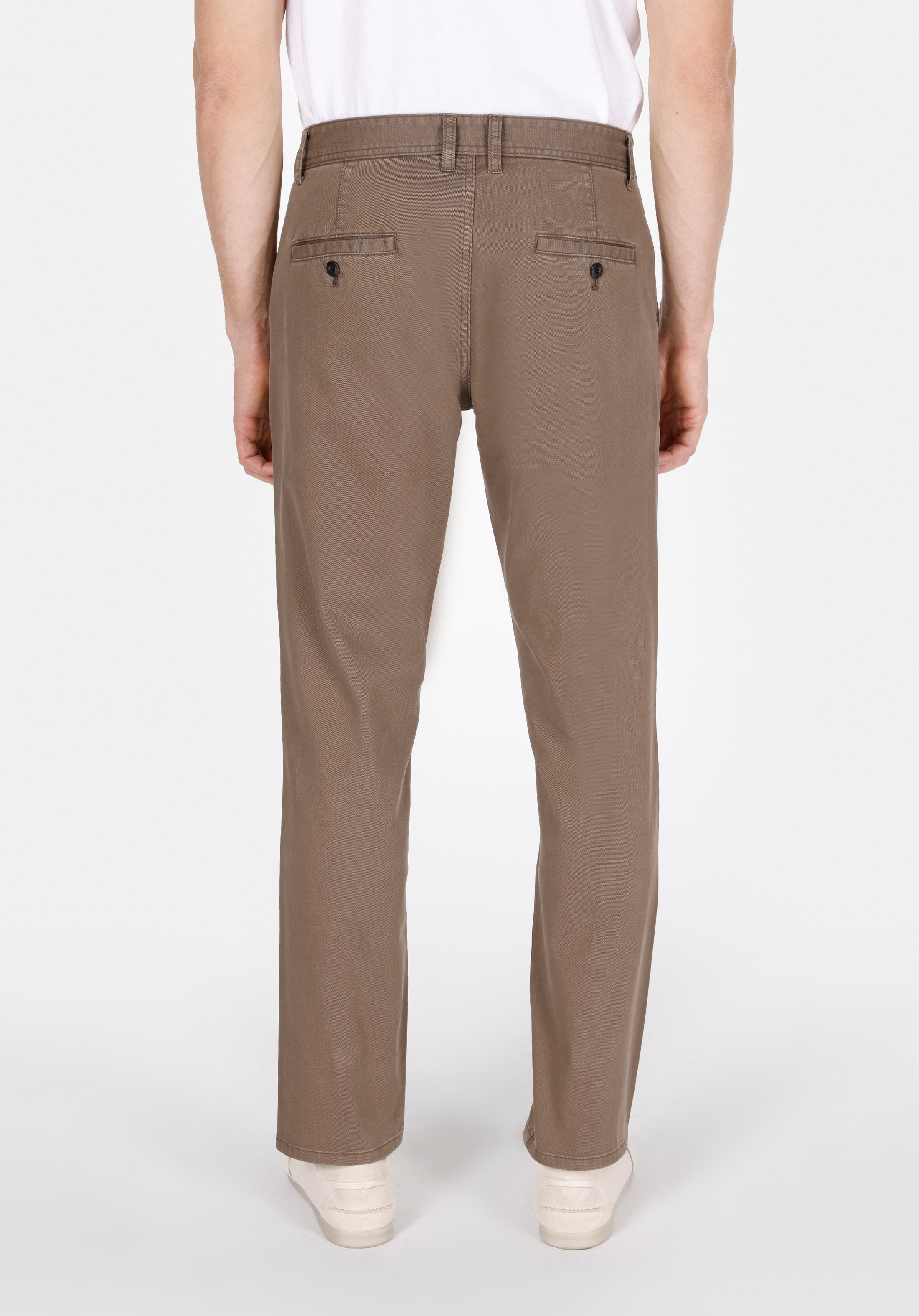 Regular Fit Orta Bel Düz Paça Erkek Kahverengi  Pantolon