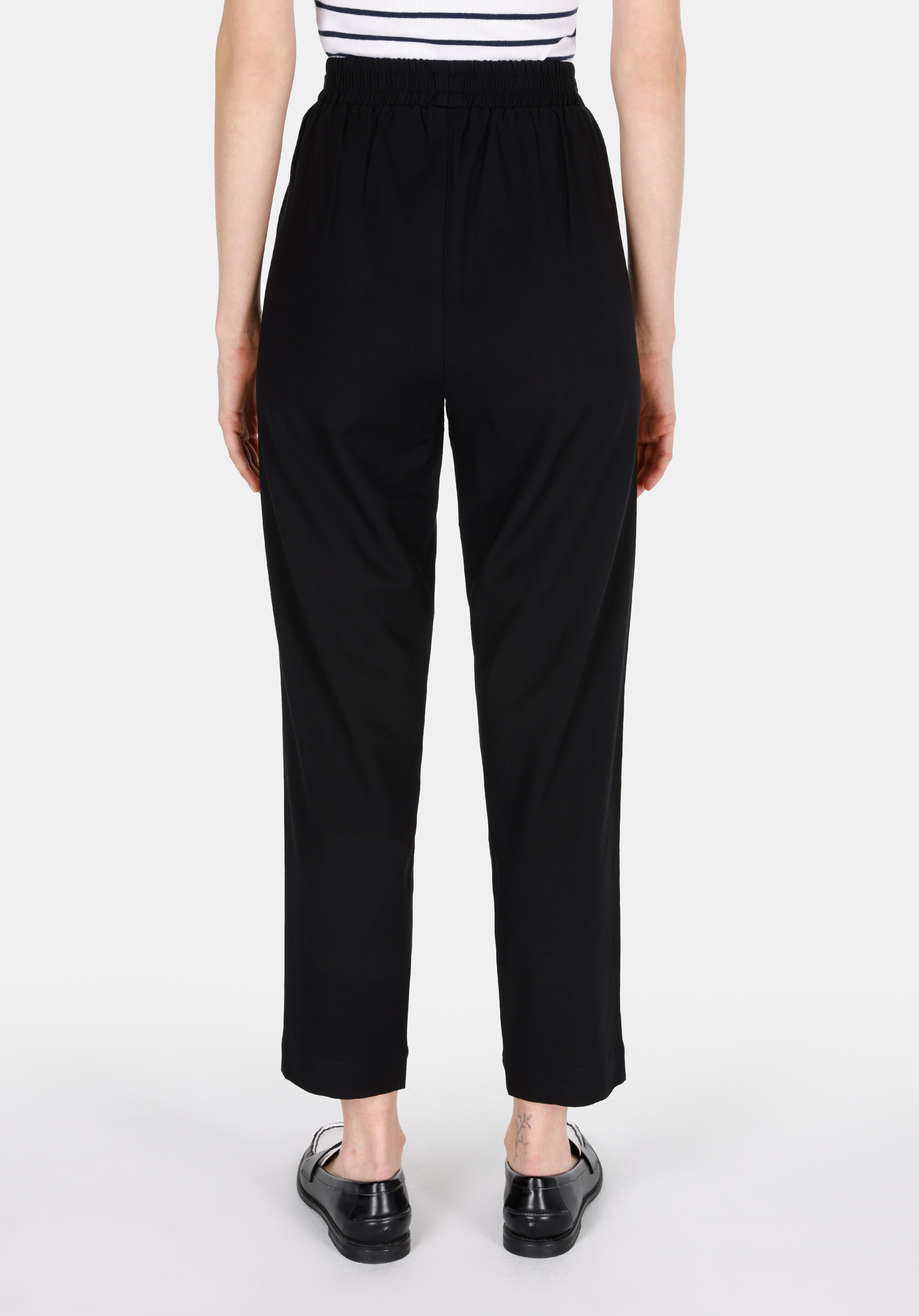 Regular Fit Yüksel Bel Düz Paça Kadın Siyah  Pantolon