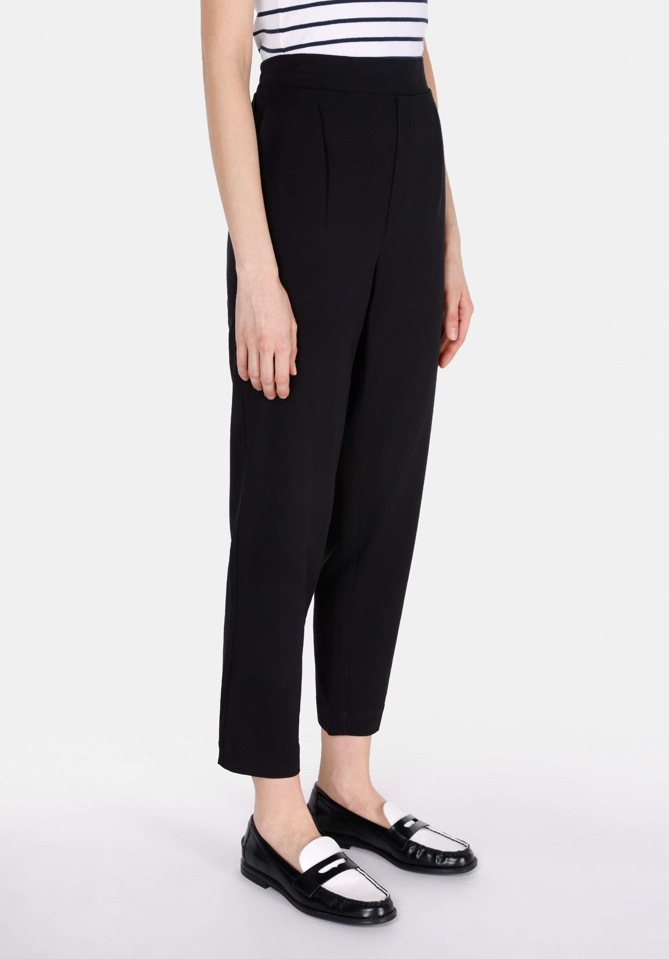 Regular Fit Yüksel Bel Düz Paça Kadın Siyah  Pantolon