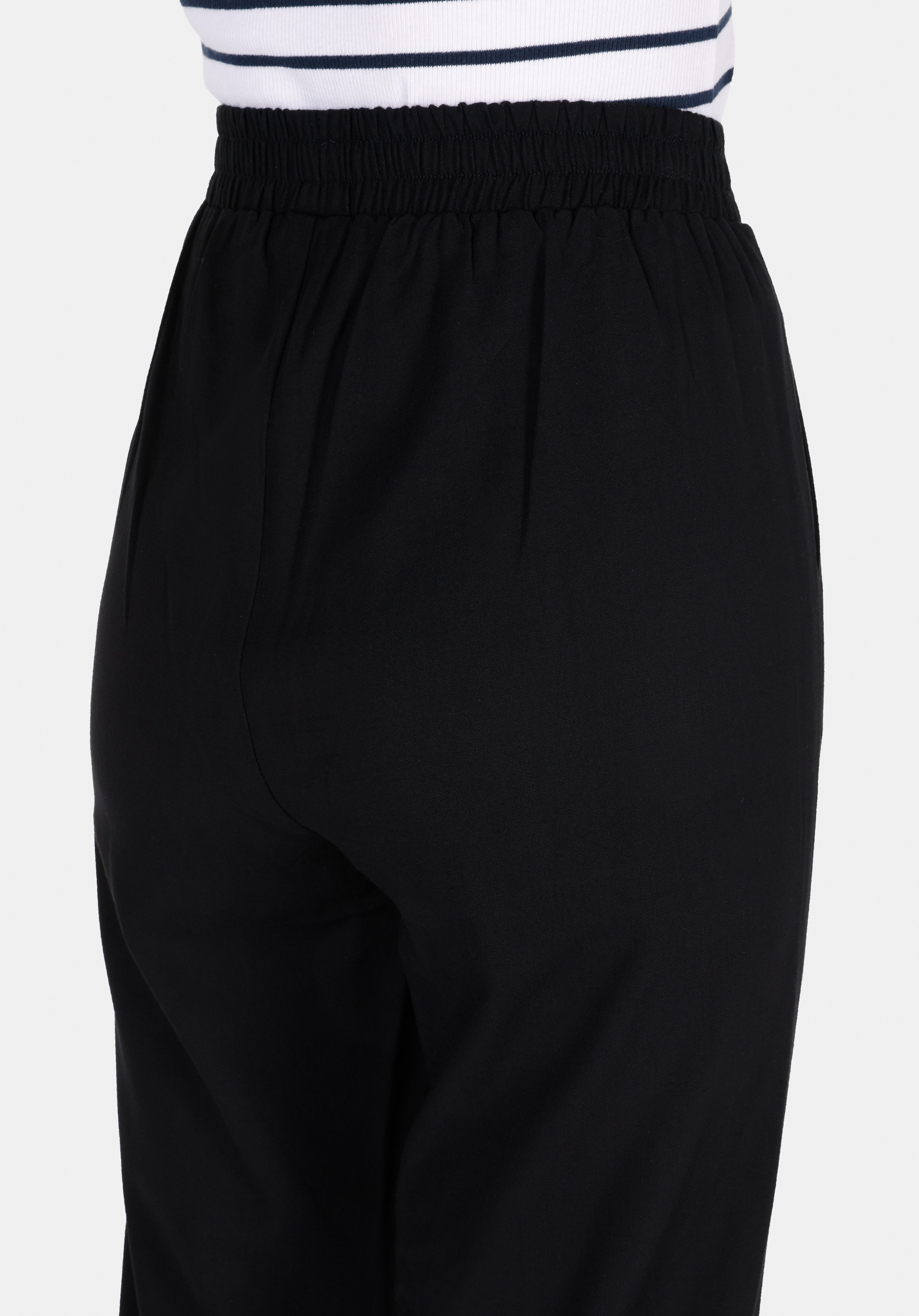 Regular Fit Yüksel Bel Düz Paça Kadın Siyah  Pantolon