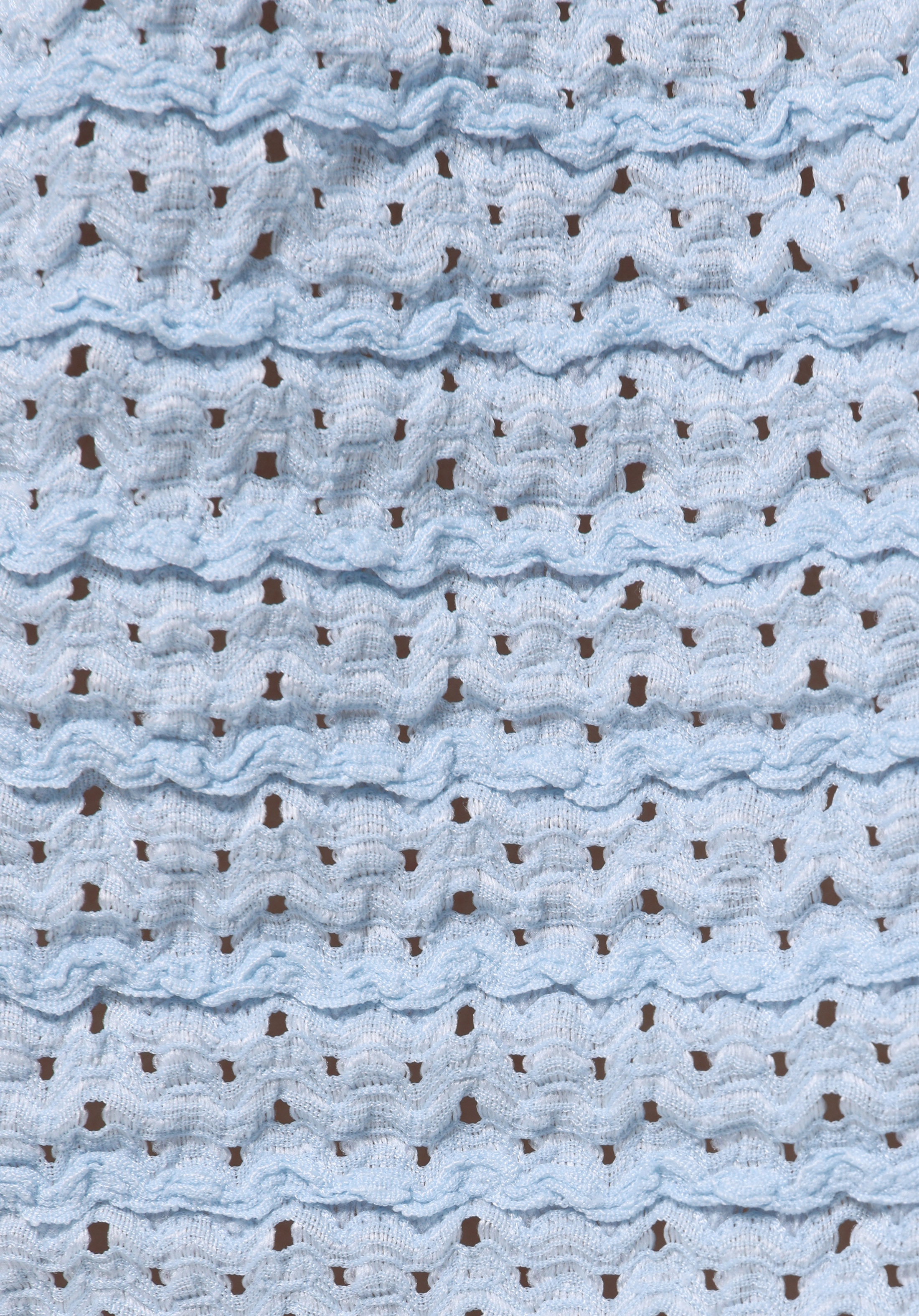 Regular Fit Kare Yaka Jakarlı Kadın Mavi Balon Kol Tişört