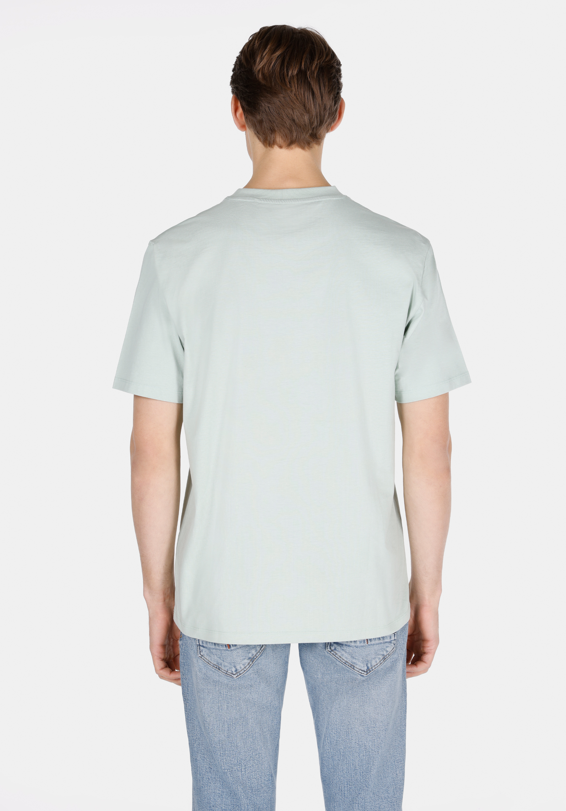 Comfort Fit Yuvarlak Yaka Düz Erkek Yeşil Kısa Kol Tişört