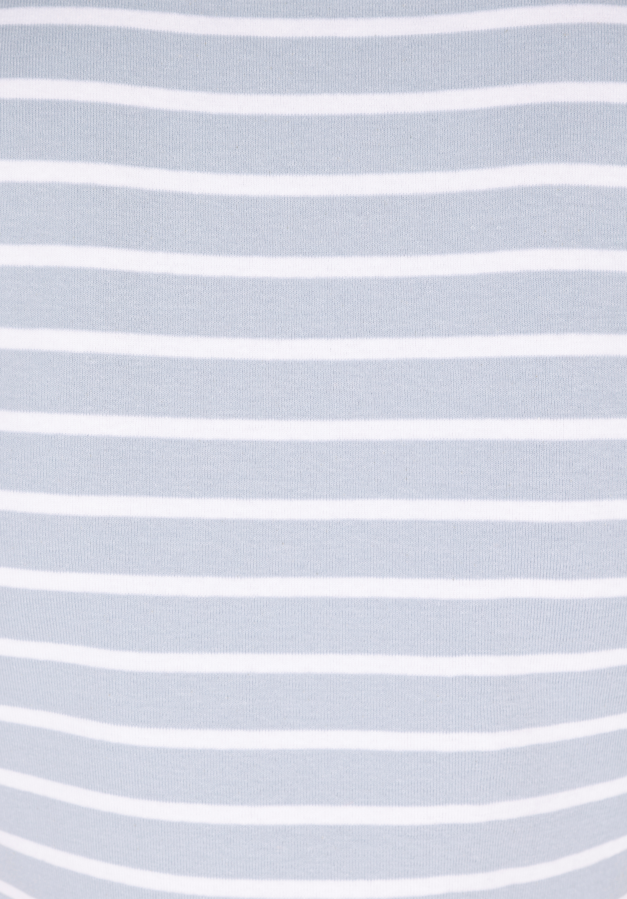 Slim Fit Kare Yaka Çizgili Kadın Mavi Kısa Kol Tişört