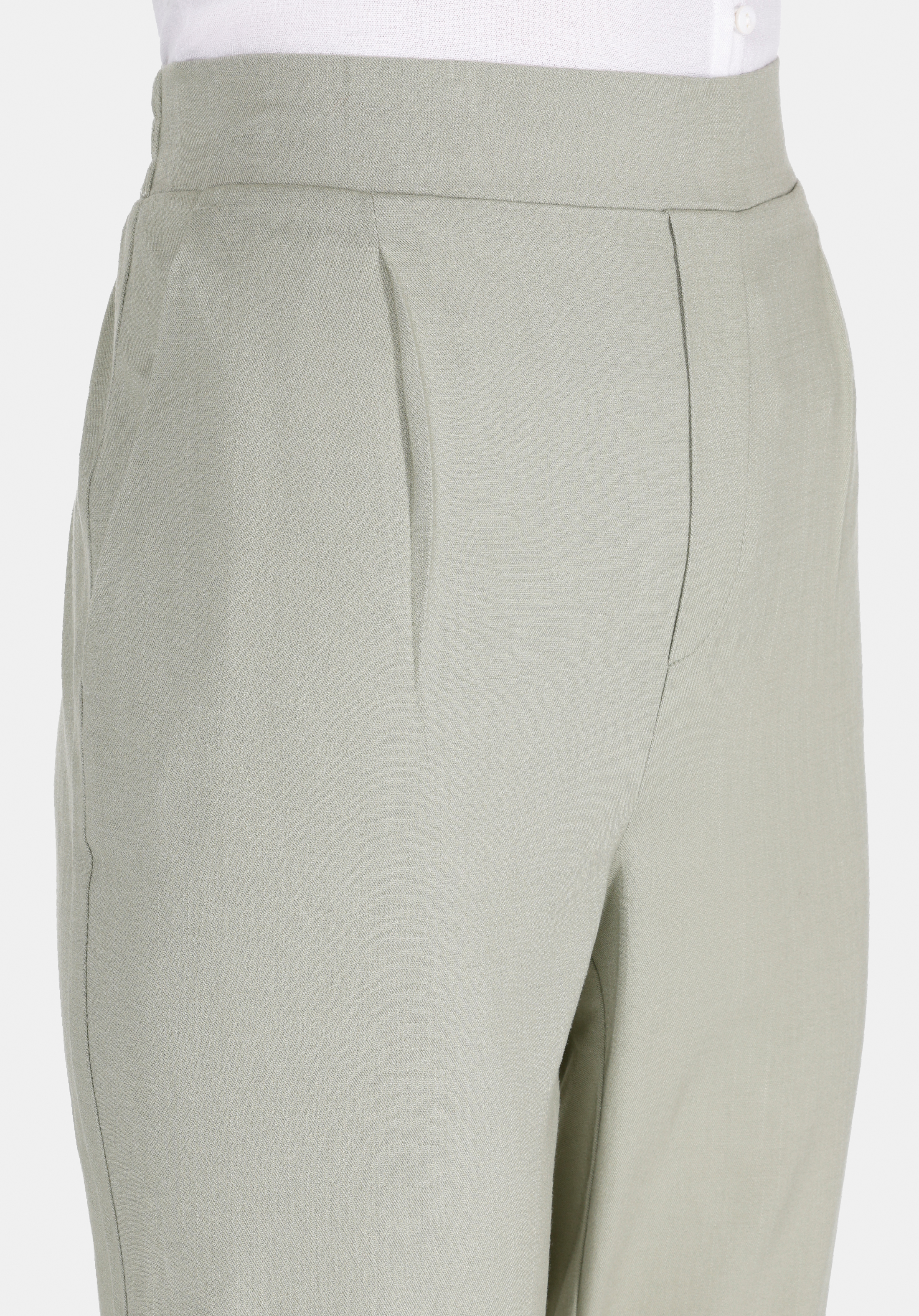 Regular Fit Yüksel Bel Düz Paça Kadın Yeşil  Pantolon