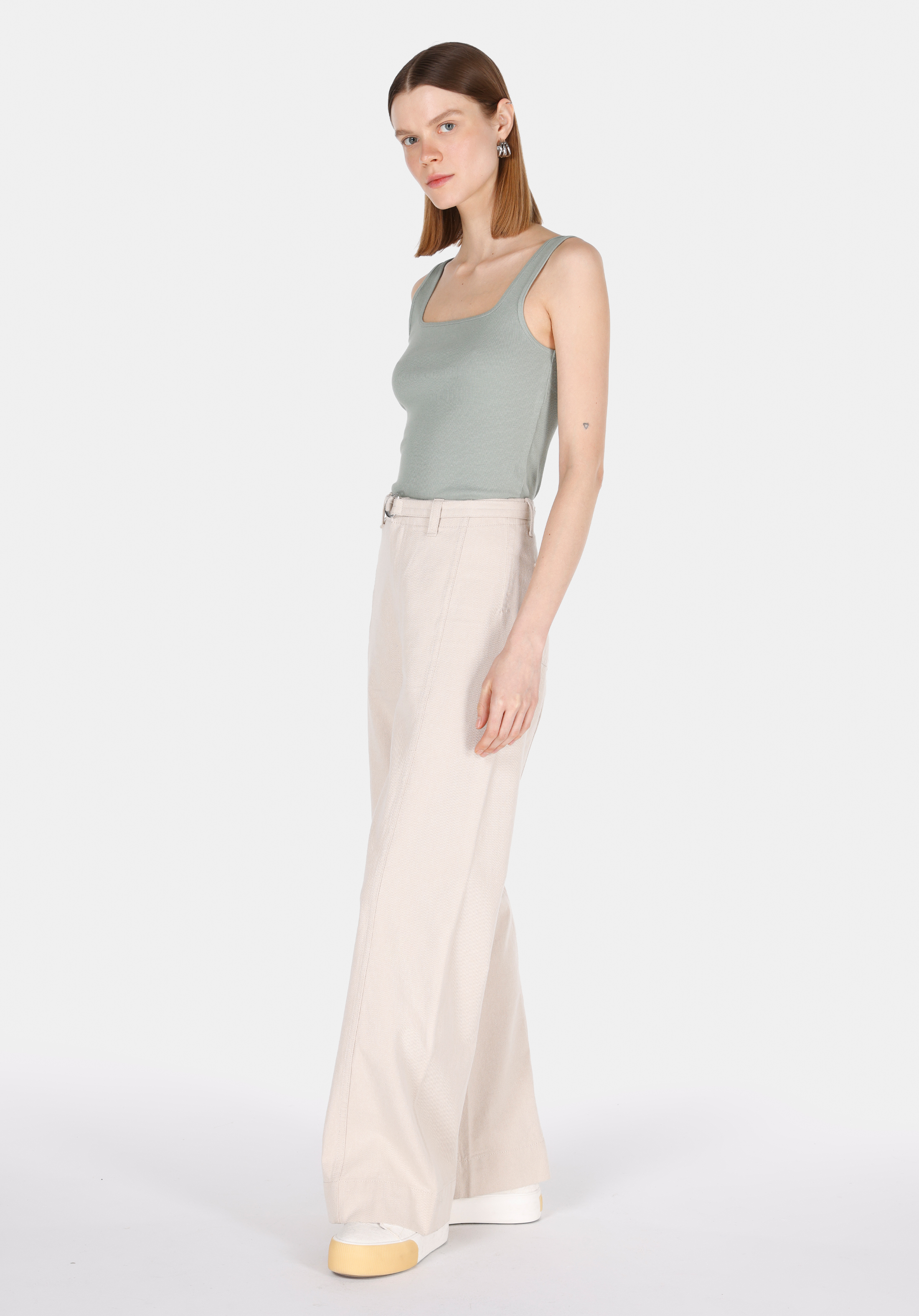 Slim Fit   Kadın Yeşil Atlet