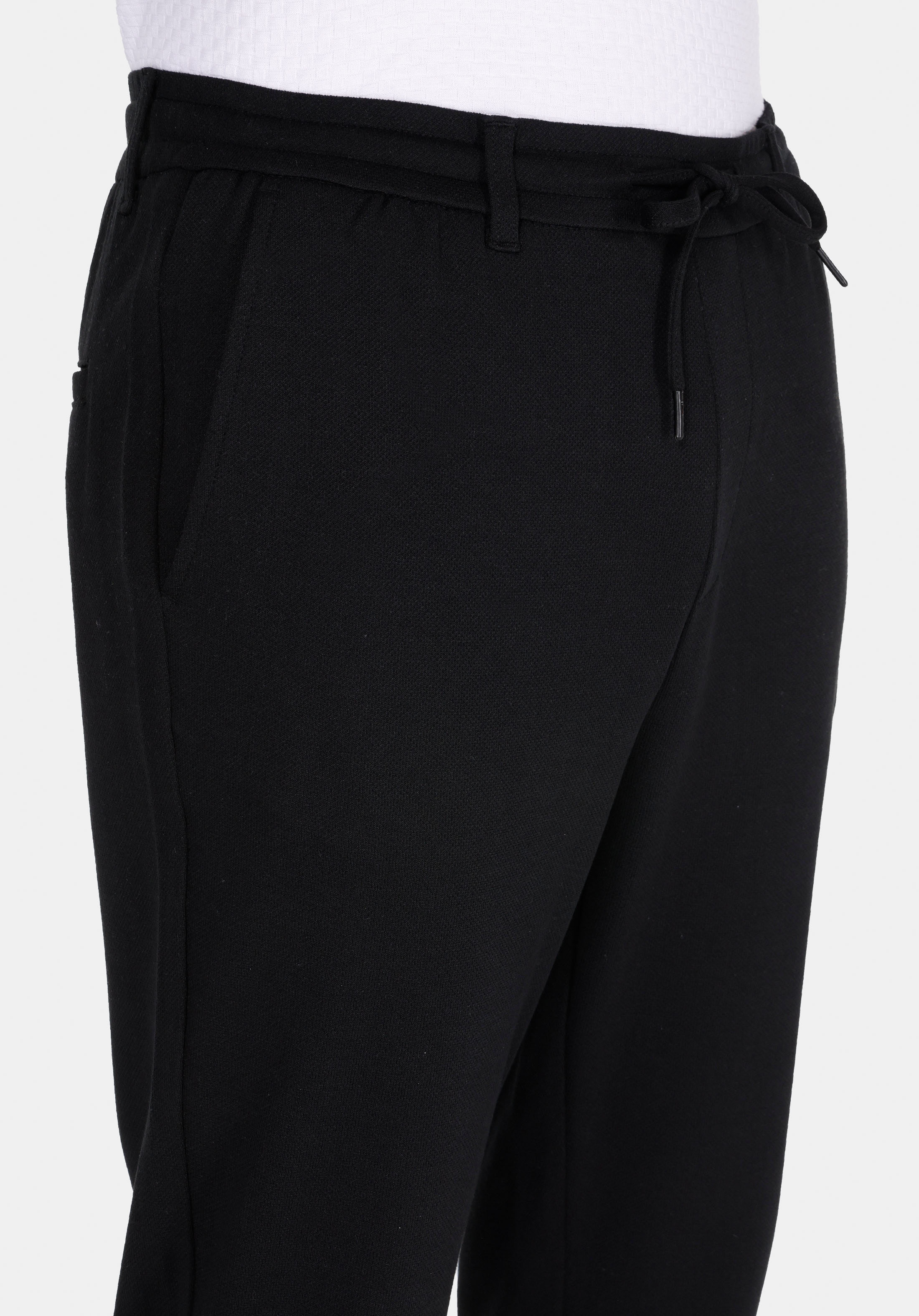 Slim Fit Orta Bel Uzun Paça Erkek Siyah  Pantolon