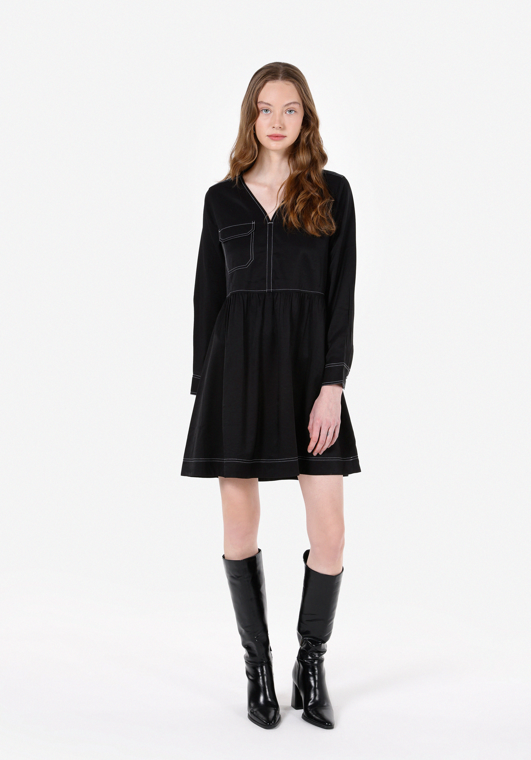 Regular Fit  Kadın Siyah  Elbise