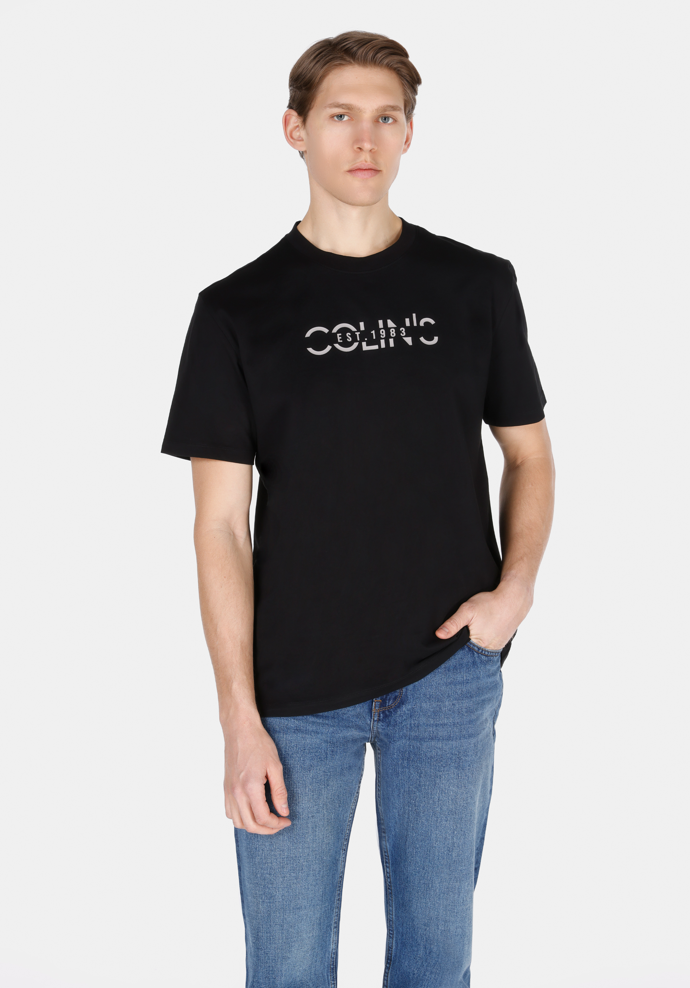 Comfort Fit Yuvarlak Yaka Düz Erkek Siyah Kısa Kol Tişört