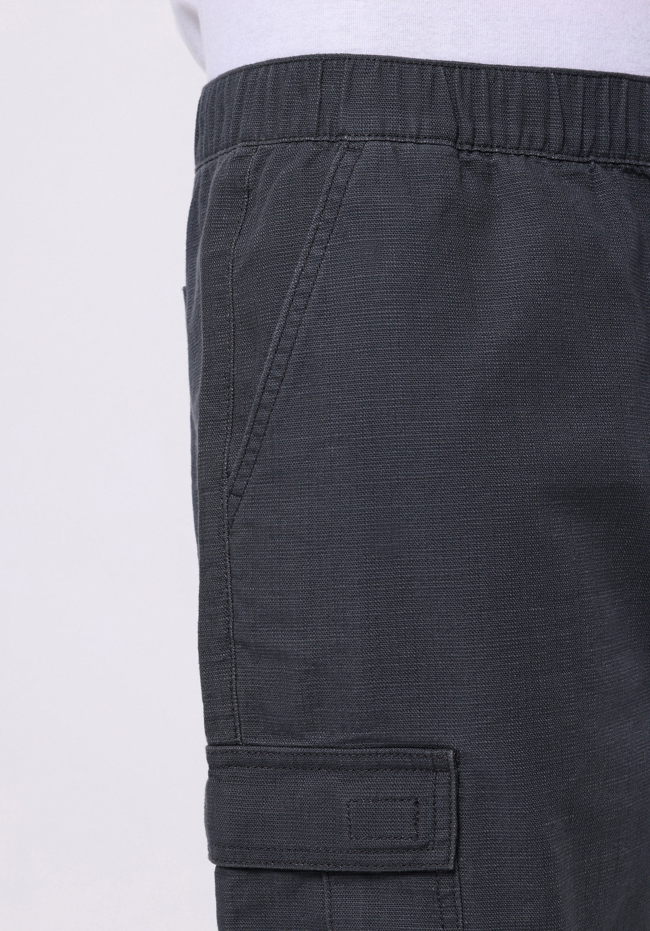 Regular Fit Orta Bel Düz Erkek Antrasit Şort