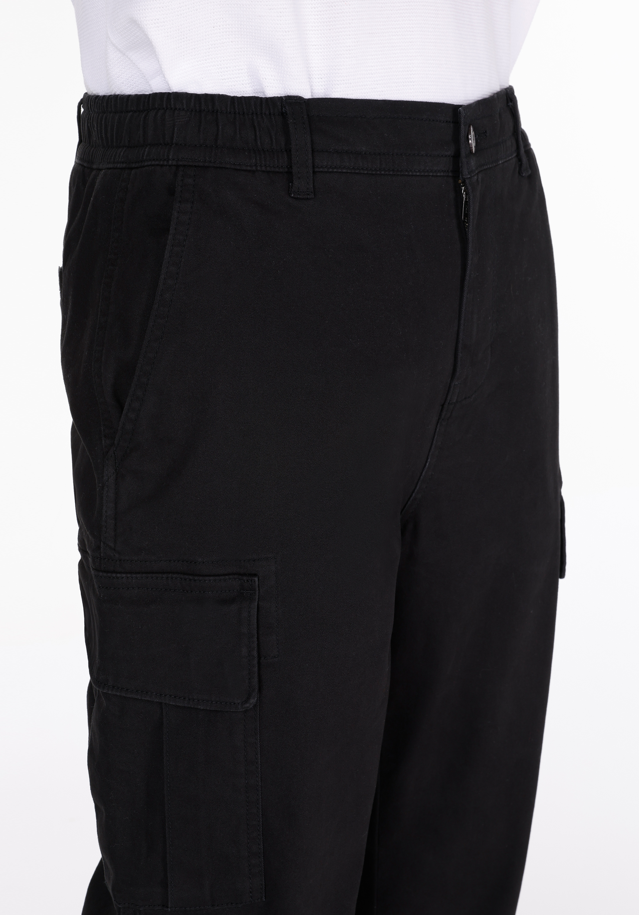 Regular Fit Orta Bel Düz Paça Erkek Siyah  Pantolon