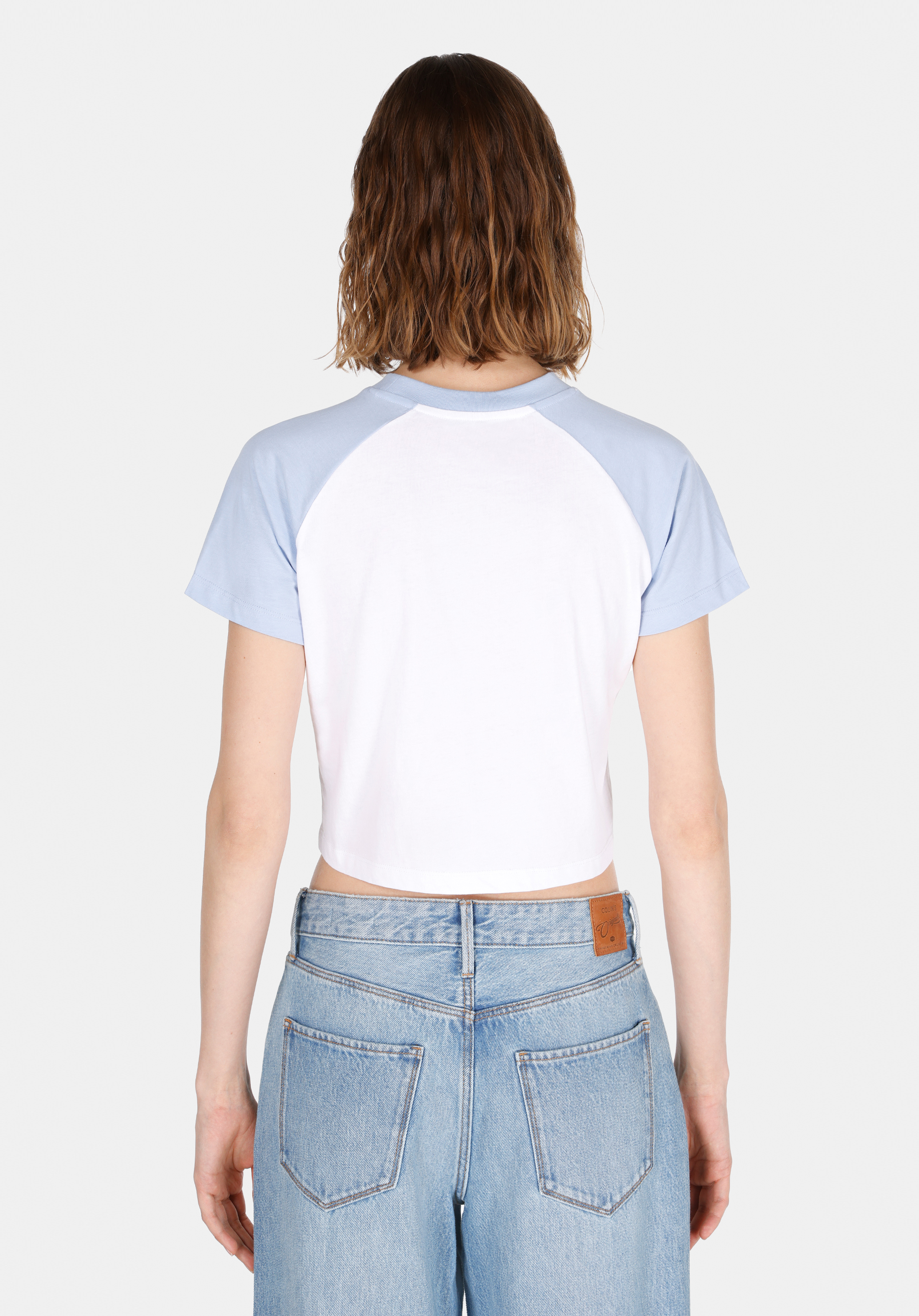 Slim Fit Yuvarlak Yaka Baskılı Kadın Beyaz Kısa Kol Tişört