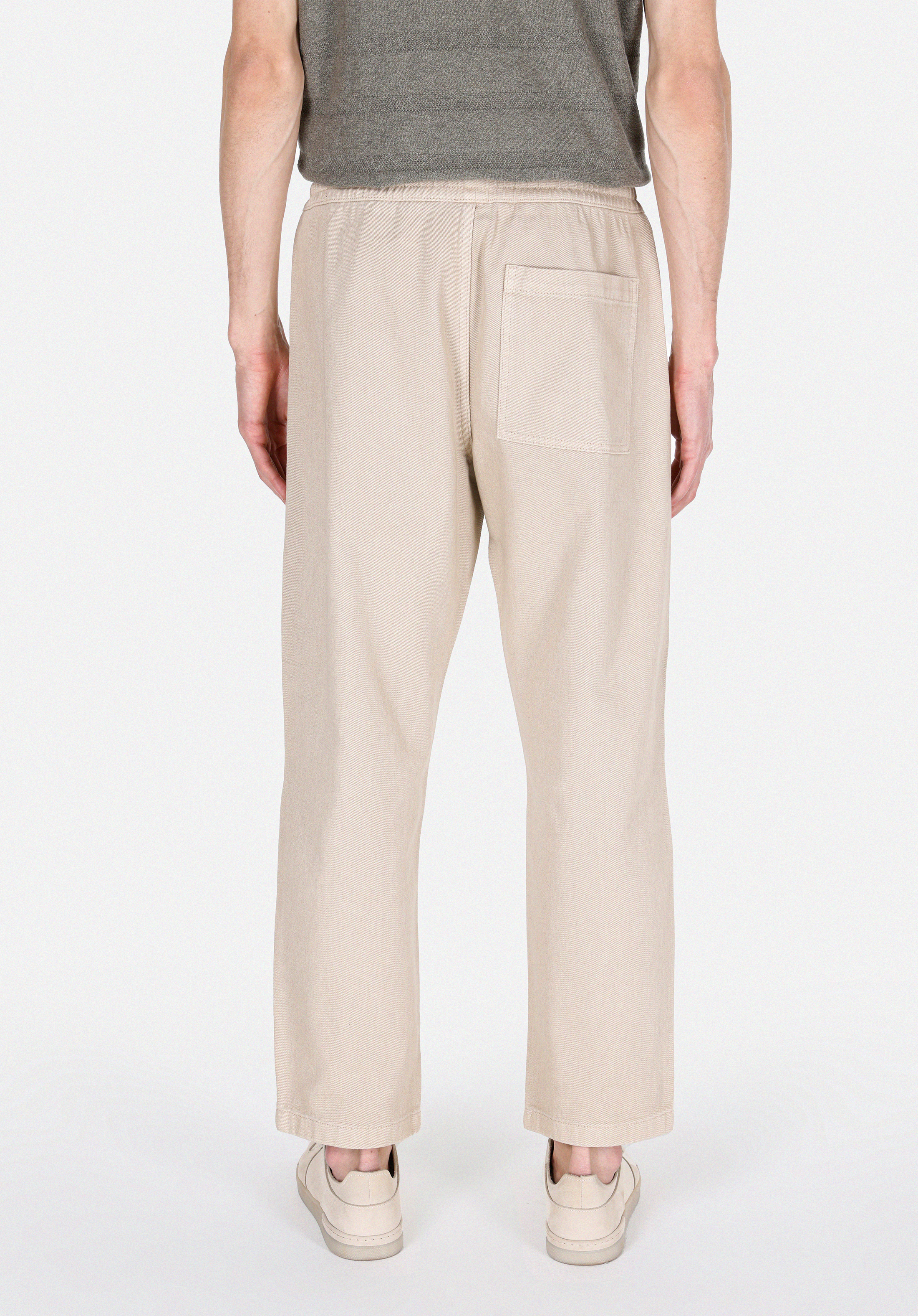 Relax Fit Orta Bel Bol Paça Erkek Bej  Pantolon