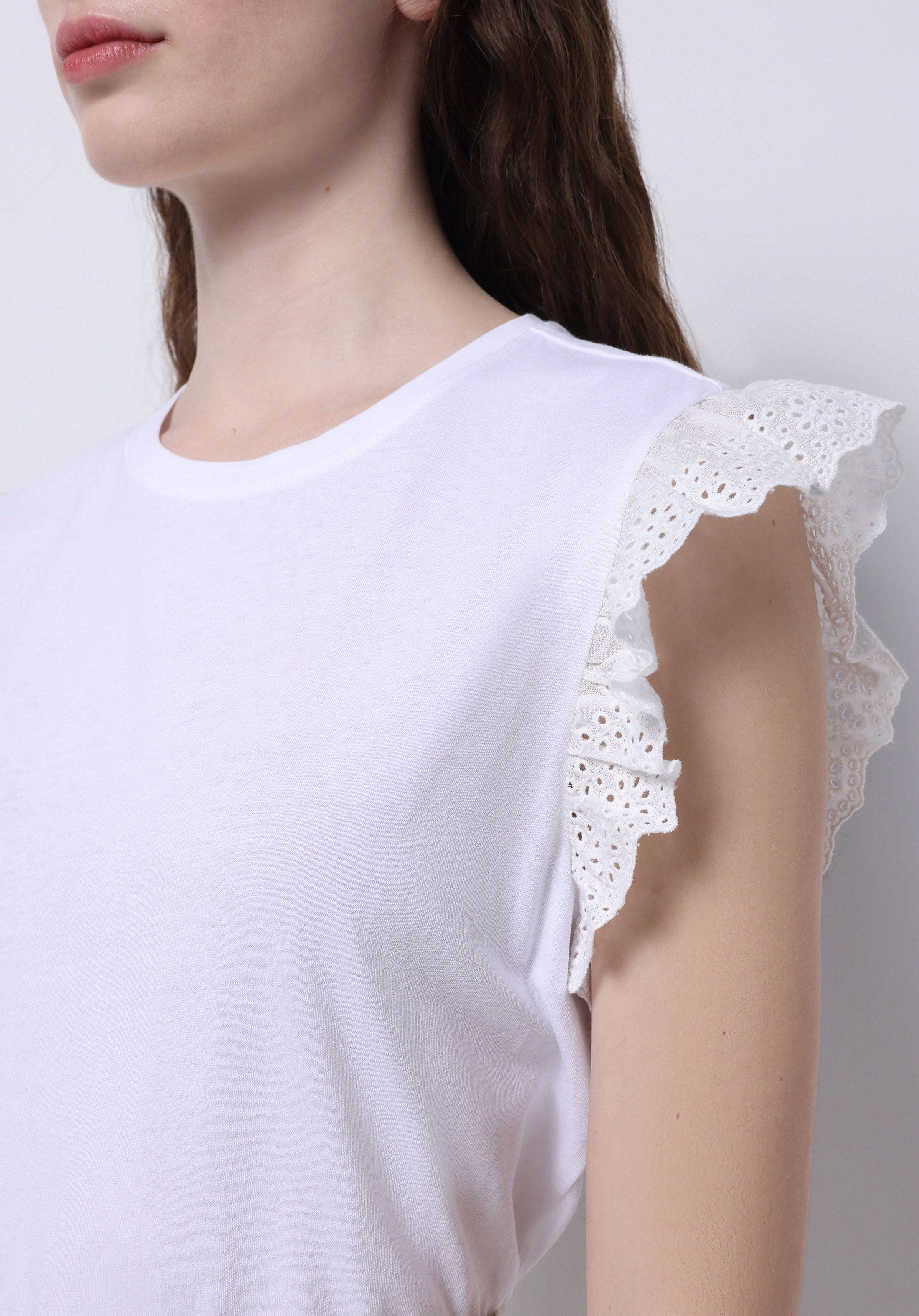 Regular Fit Yuvarlak Yaka Düz Kadın Beyaz Kısa Kol Tişört