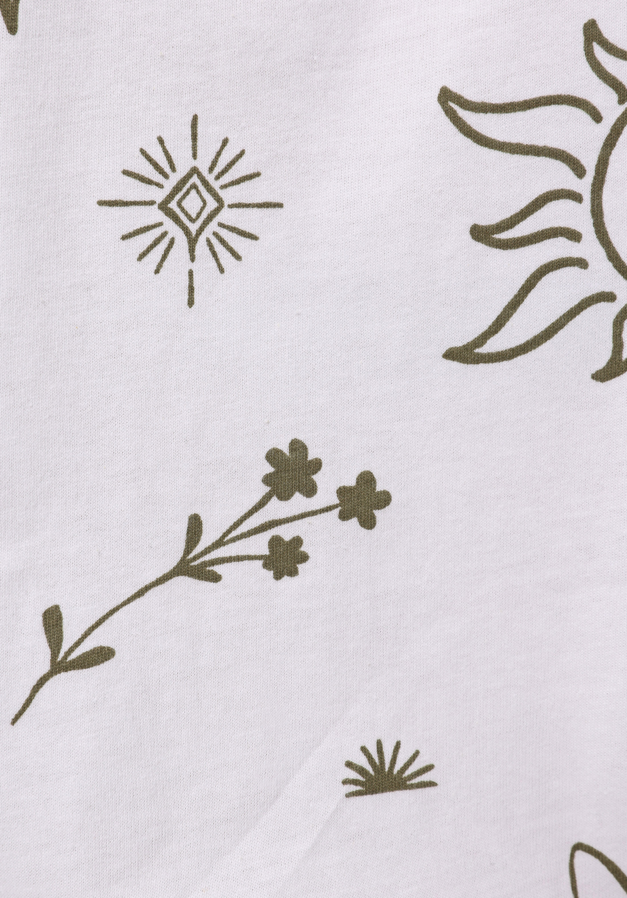 Regular Fit Yuvarlak Yaka Baskılı Kadın Beyaz Kısa Kol Tişört