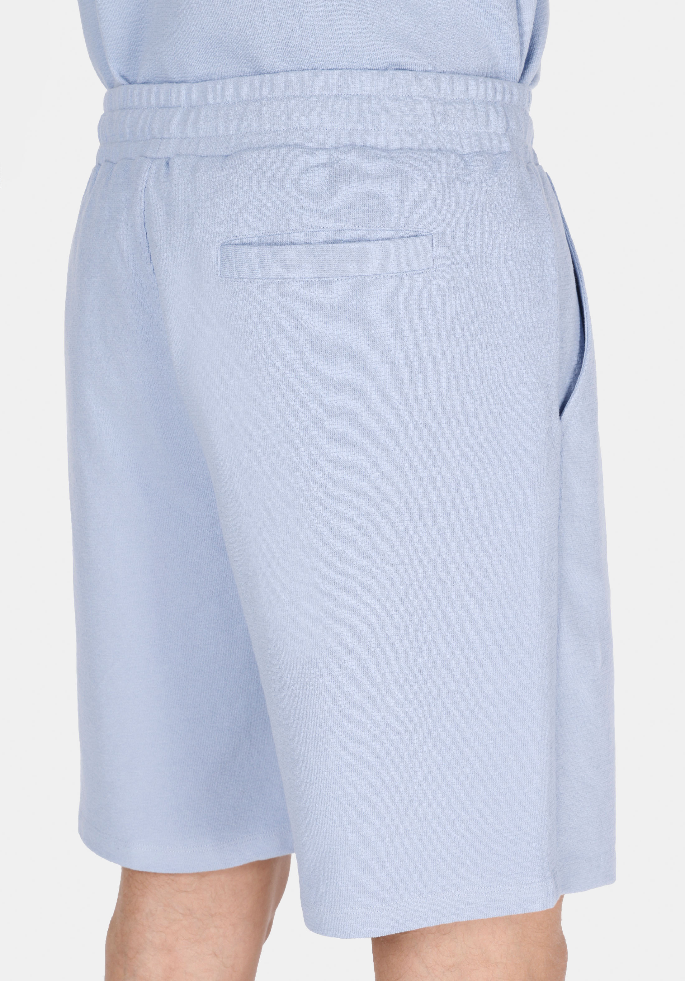 Regular Fit Orta Bel Düz Erkek Mavi Şort