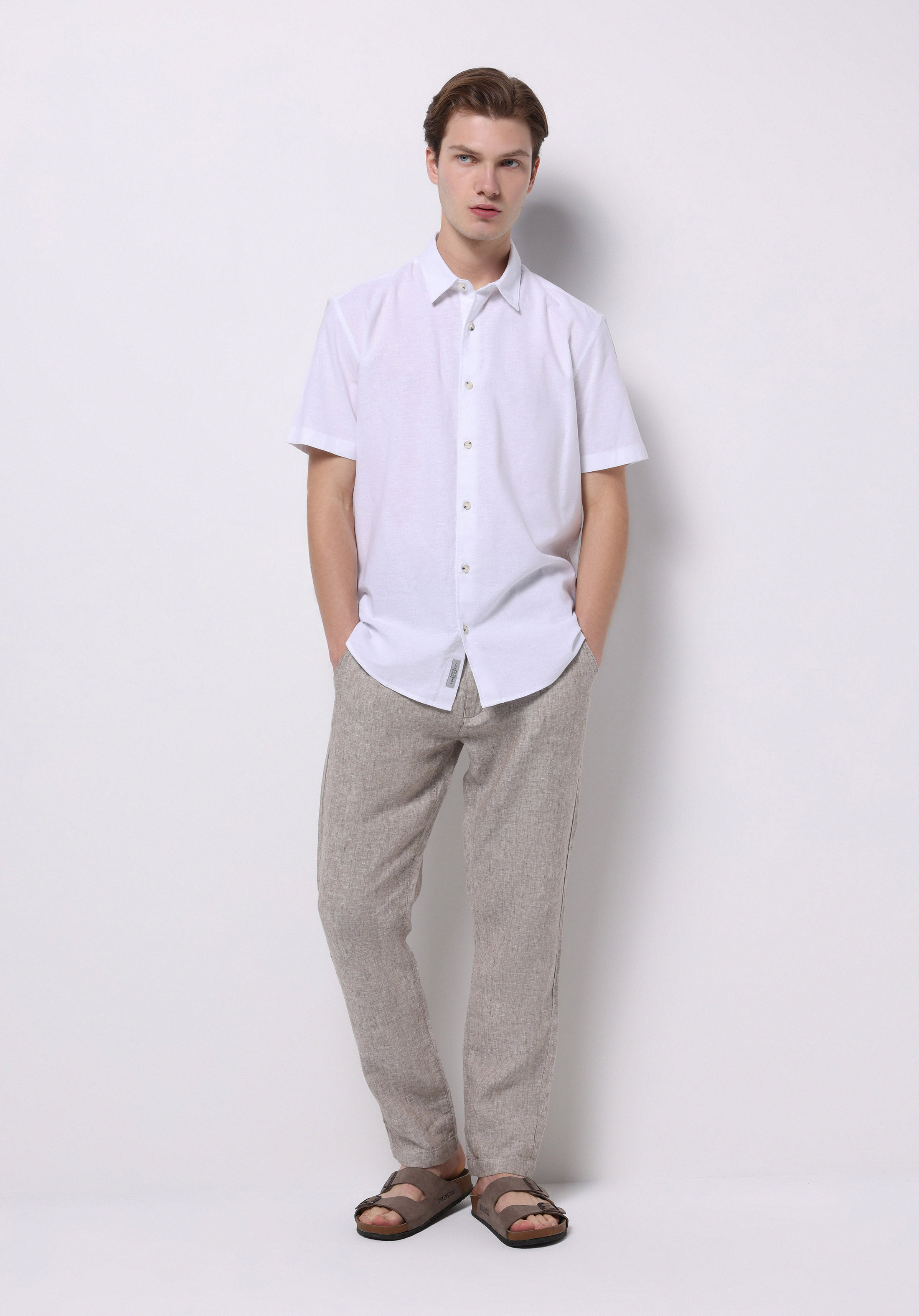 Regular Fit Orta Bel Uzun Paça Erkek Kahverengi  Pantolon