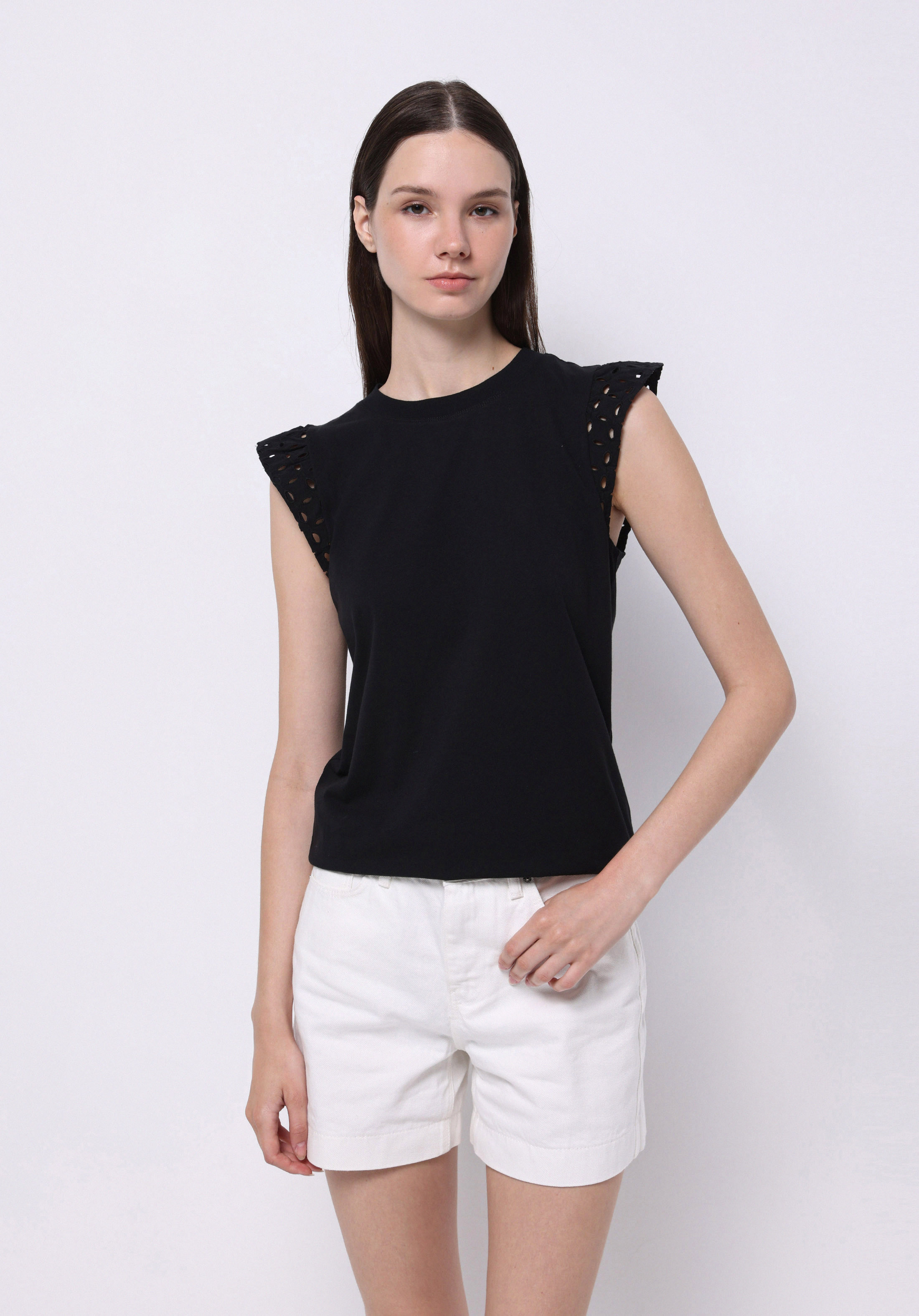 Regular Fit Yuvarlak Yaka Düz Kadın Siyah Kısa Kol Tişört