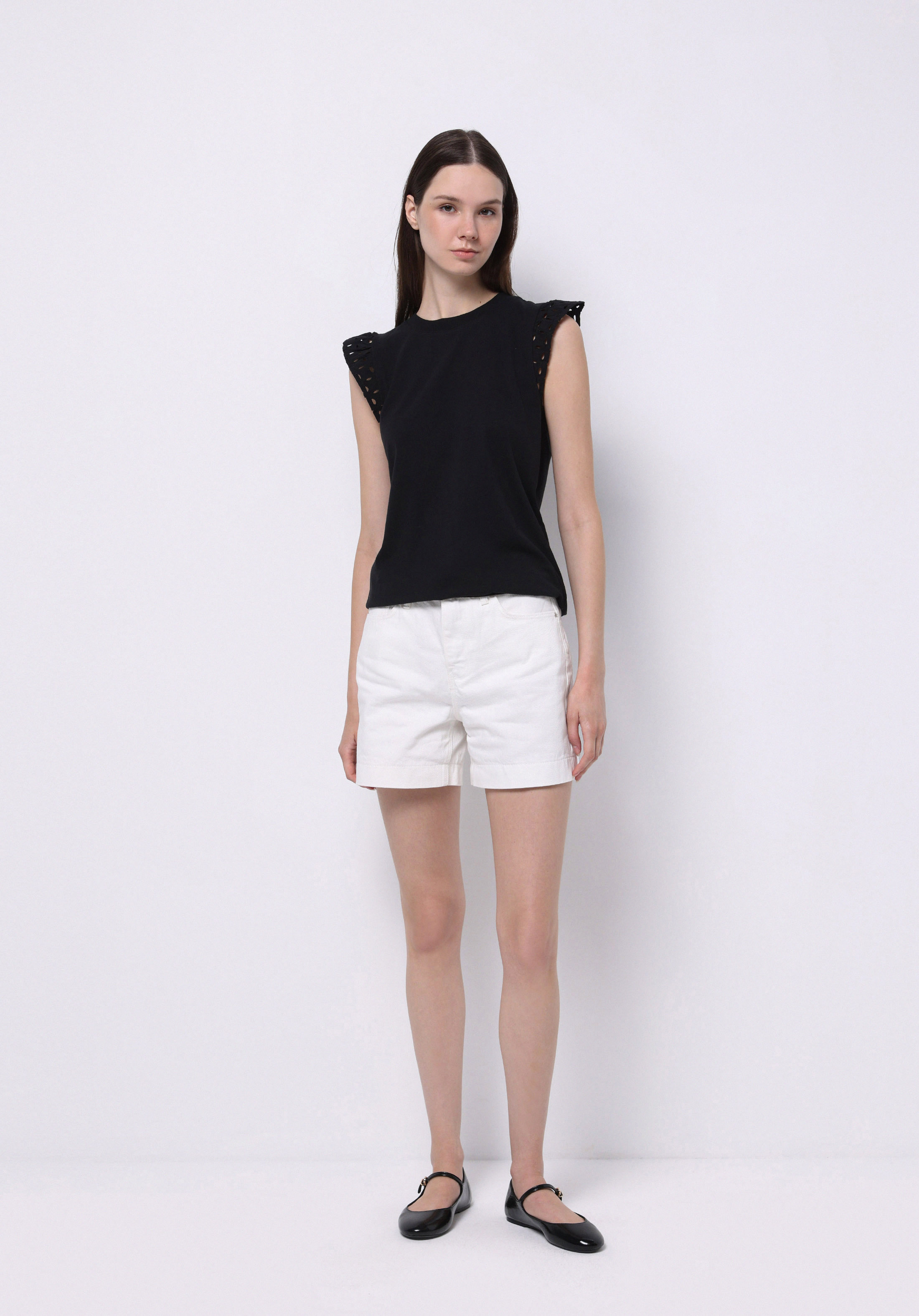 Regular Fit Yuvarlak Yaka Düz Kadın Siyah Kısa Kol Tişört