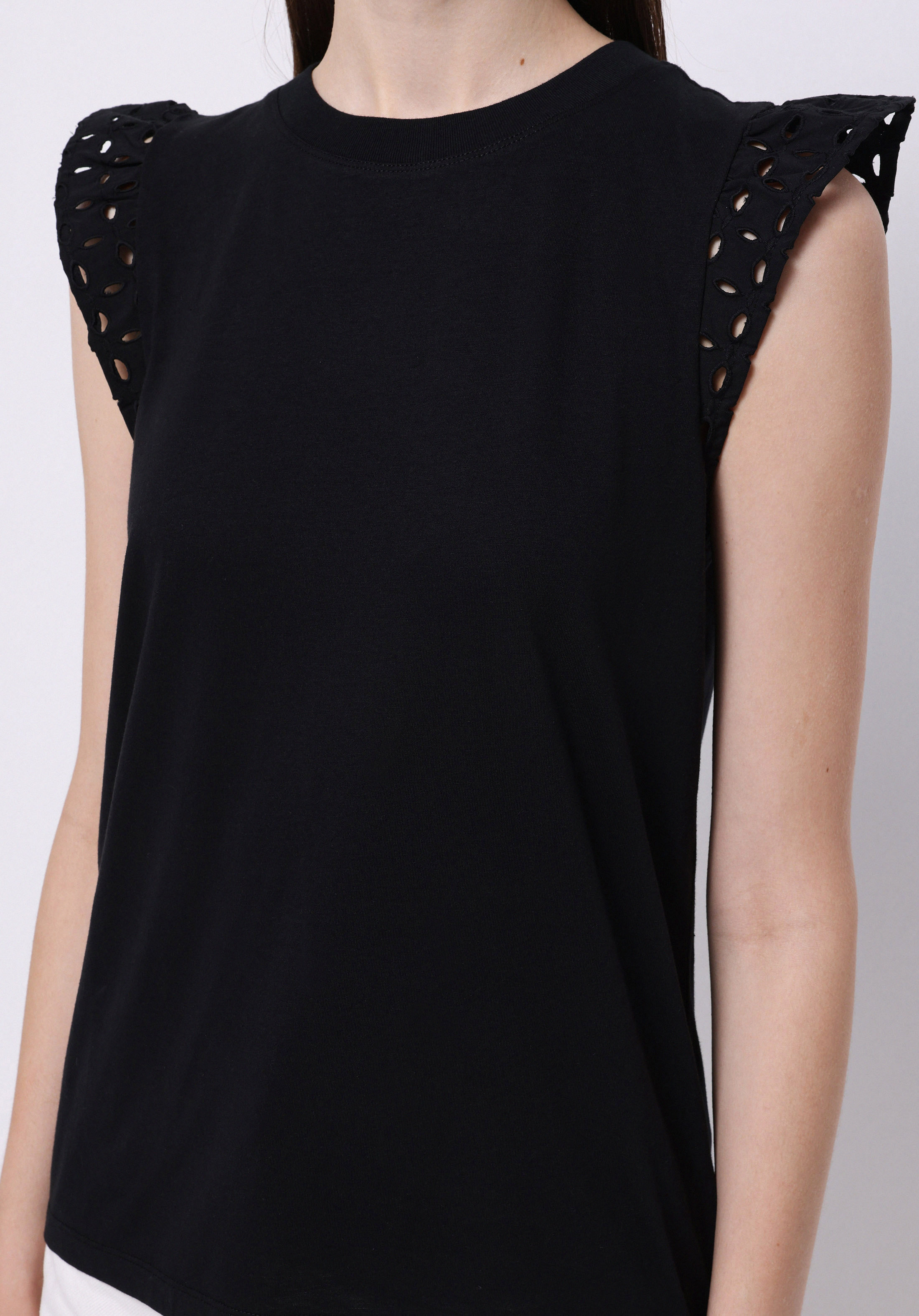 Regular Fit Yuvarlak Yaka Düz Kadın Siyah Kısa Kol Tişört