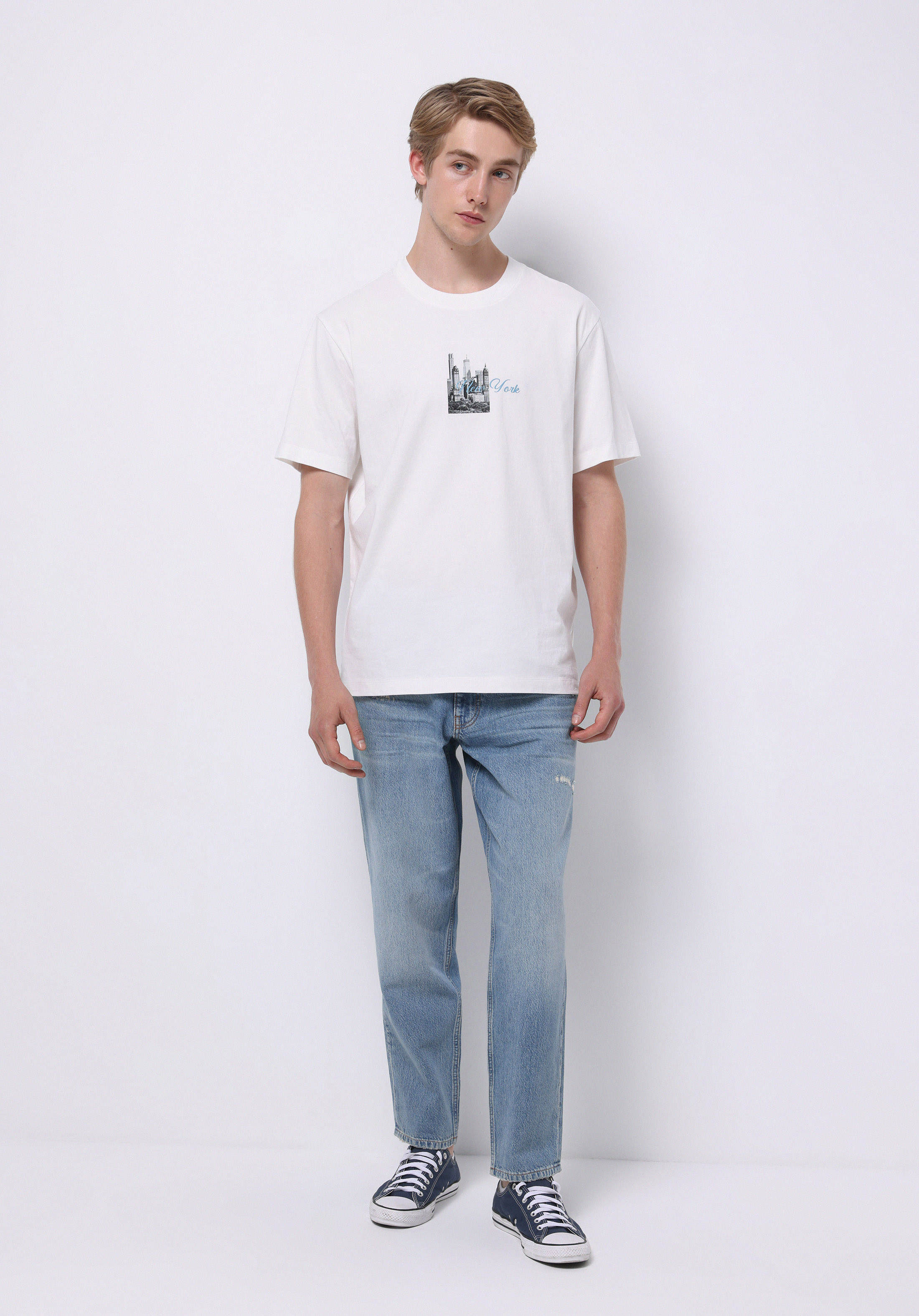 Balloon Fit   Erkek Light İndigo Denim Jean Pantolon