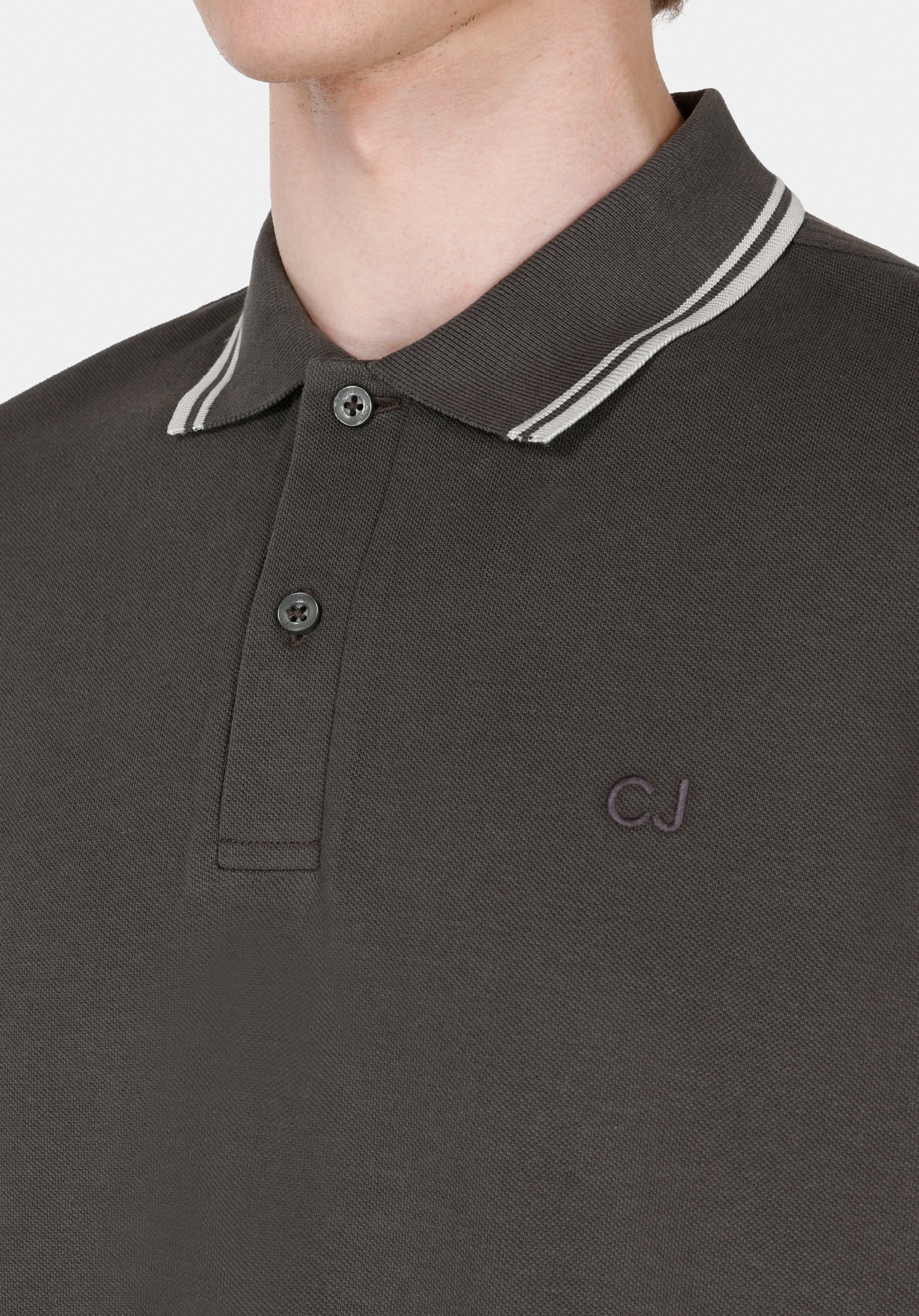 Regular Fit Polo Yaka Düz Erkek Yeşil Kısa Kol Tişört