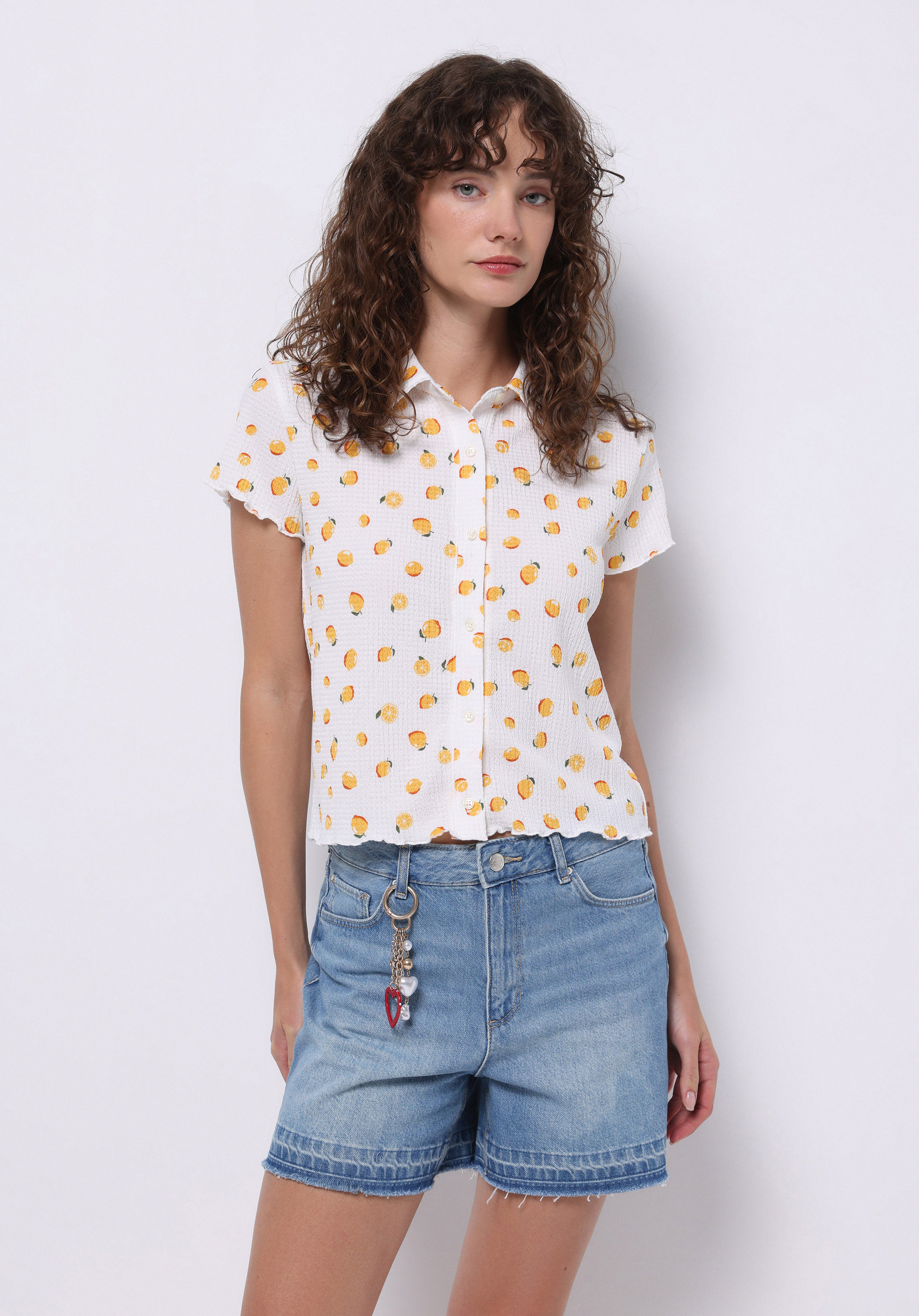 Mom Fit Yüksel Bel Düz Kadın Mid İndigo Denim Jean Şort