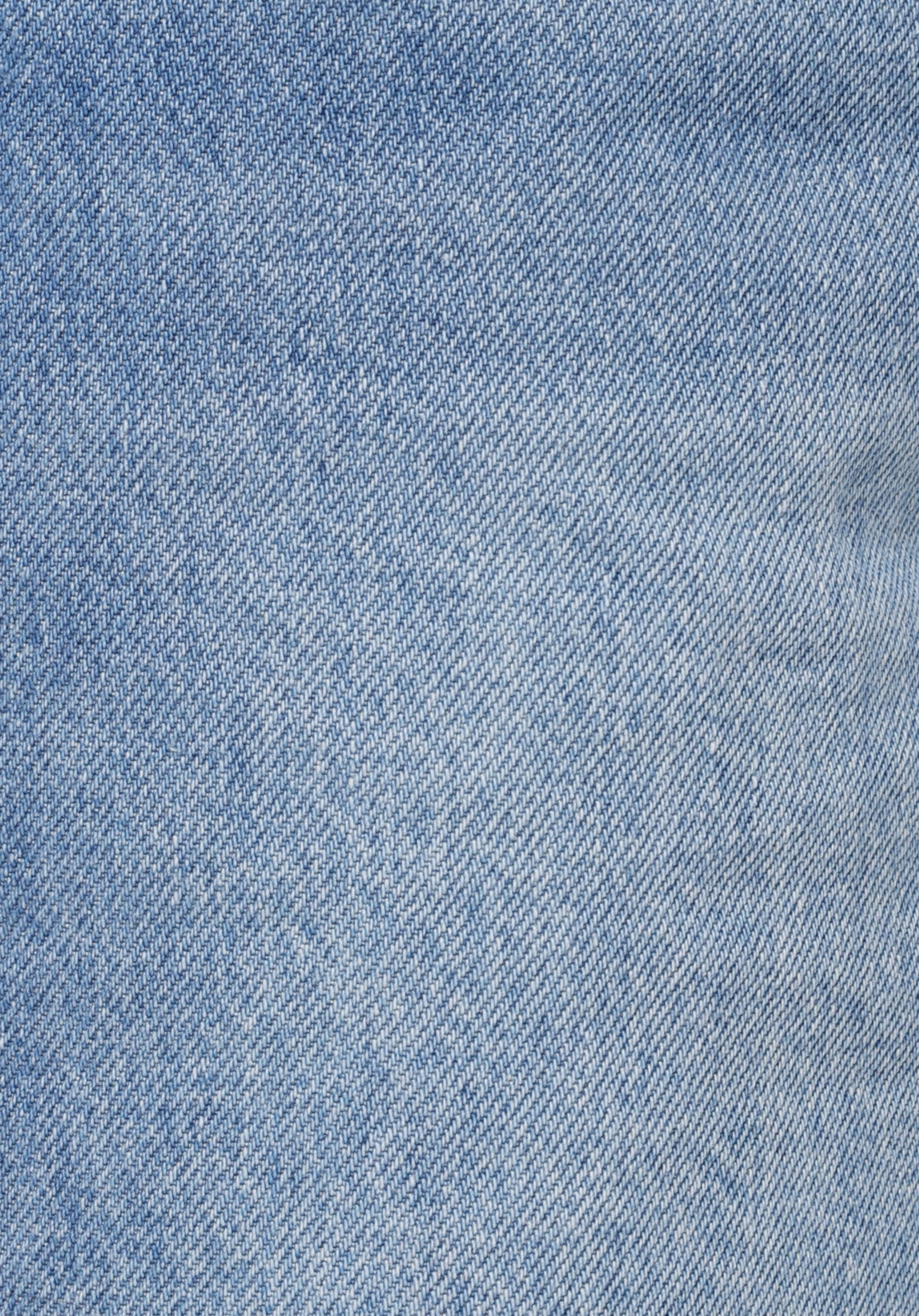 Mom Fit Yüksel Bel Düz Kadın Mid İndigo Denim Jean Şort