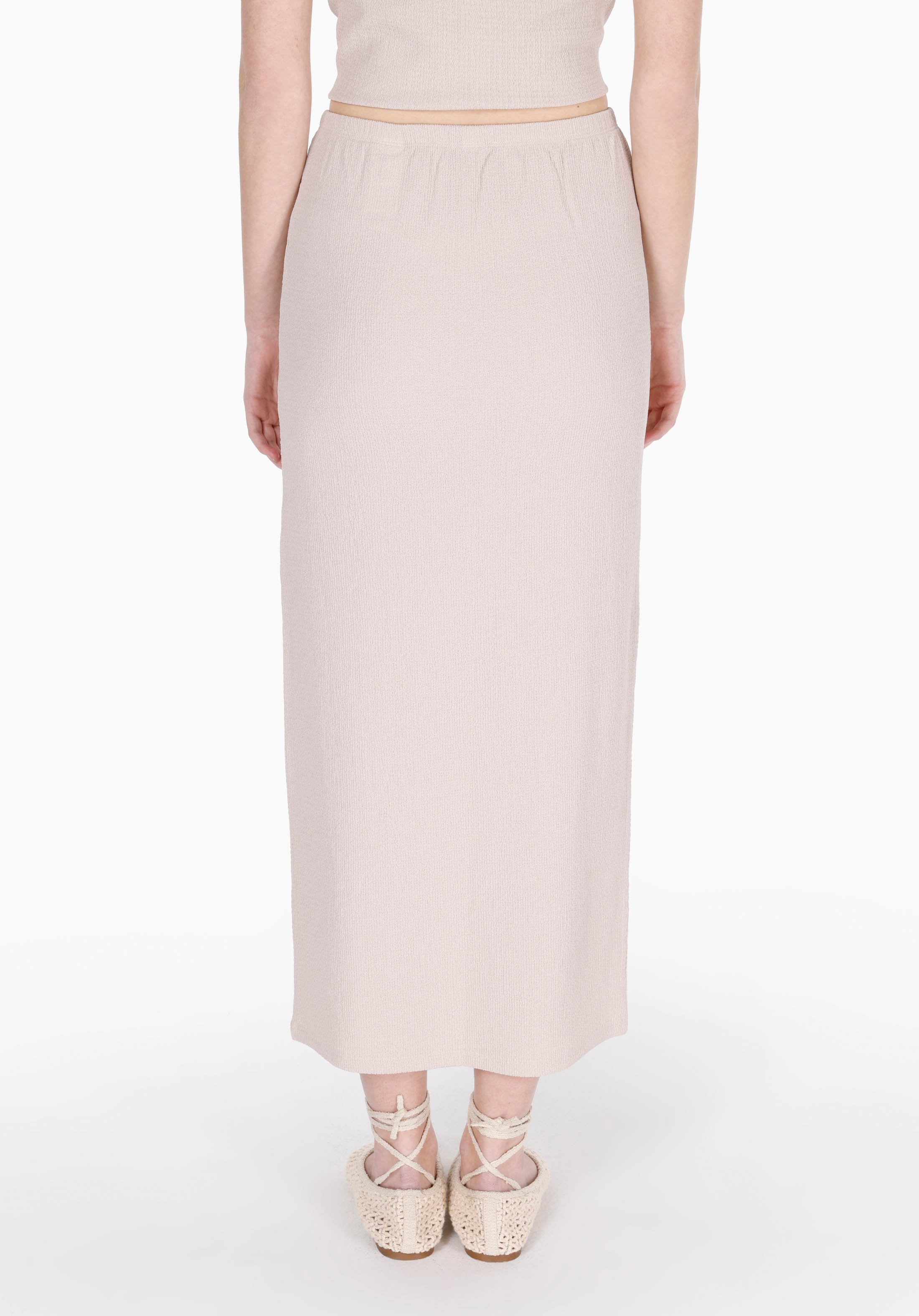 Slim Fit Düz  Kadın Bej Etek