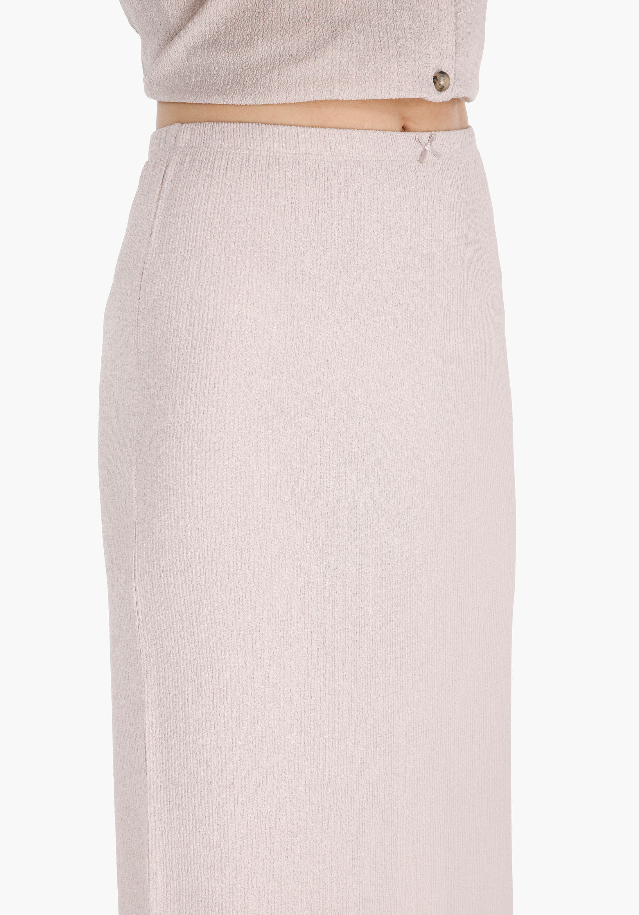 Slim Fit Düz  Kadın Bej Etek