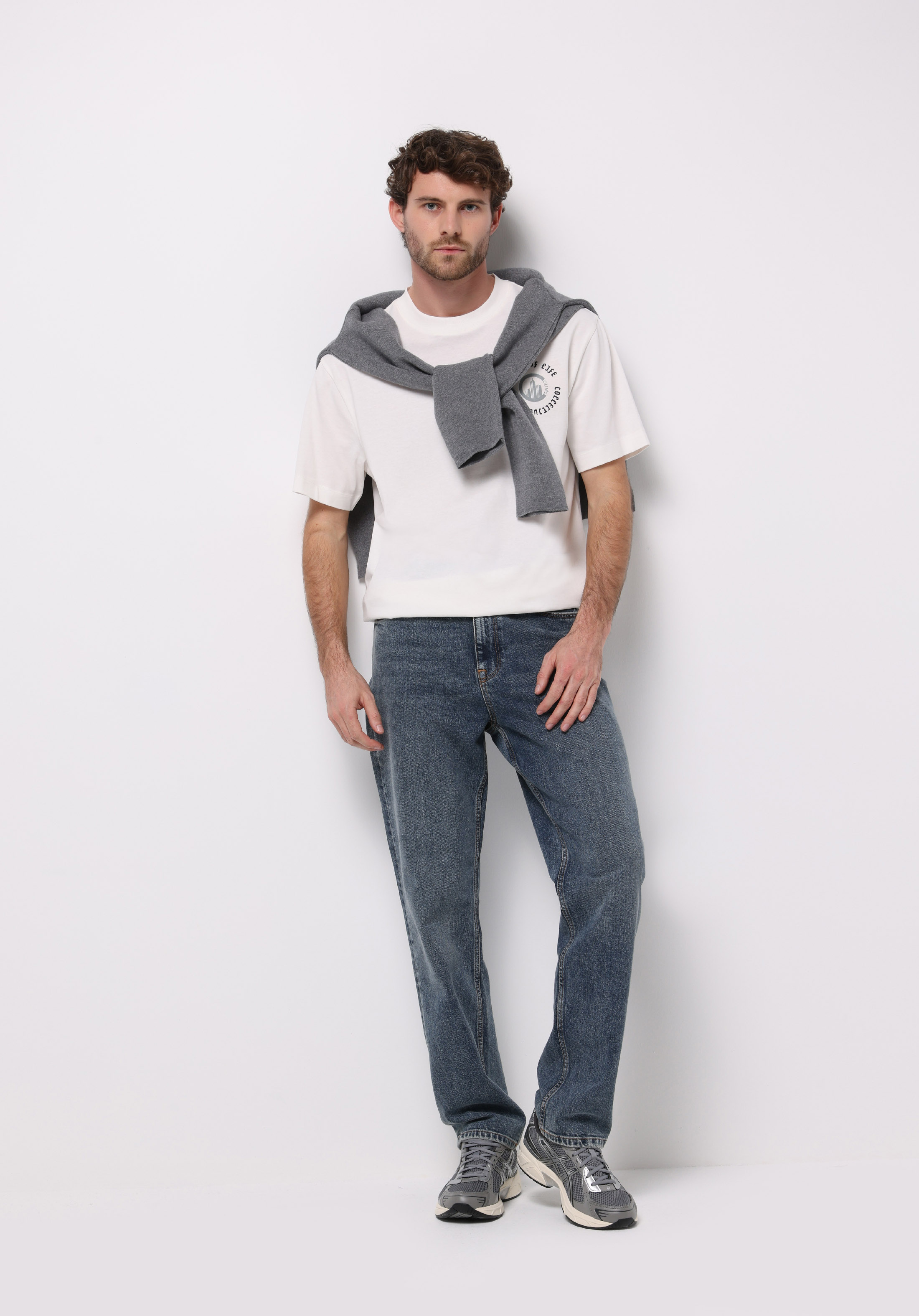 Loose Straight Fit   Erkek İndigo Jean Pantolon