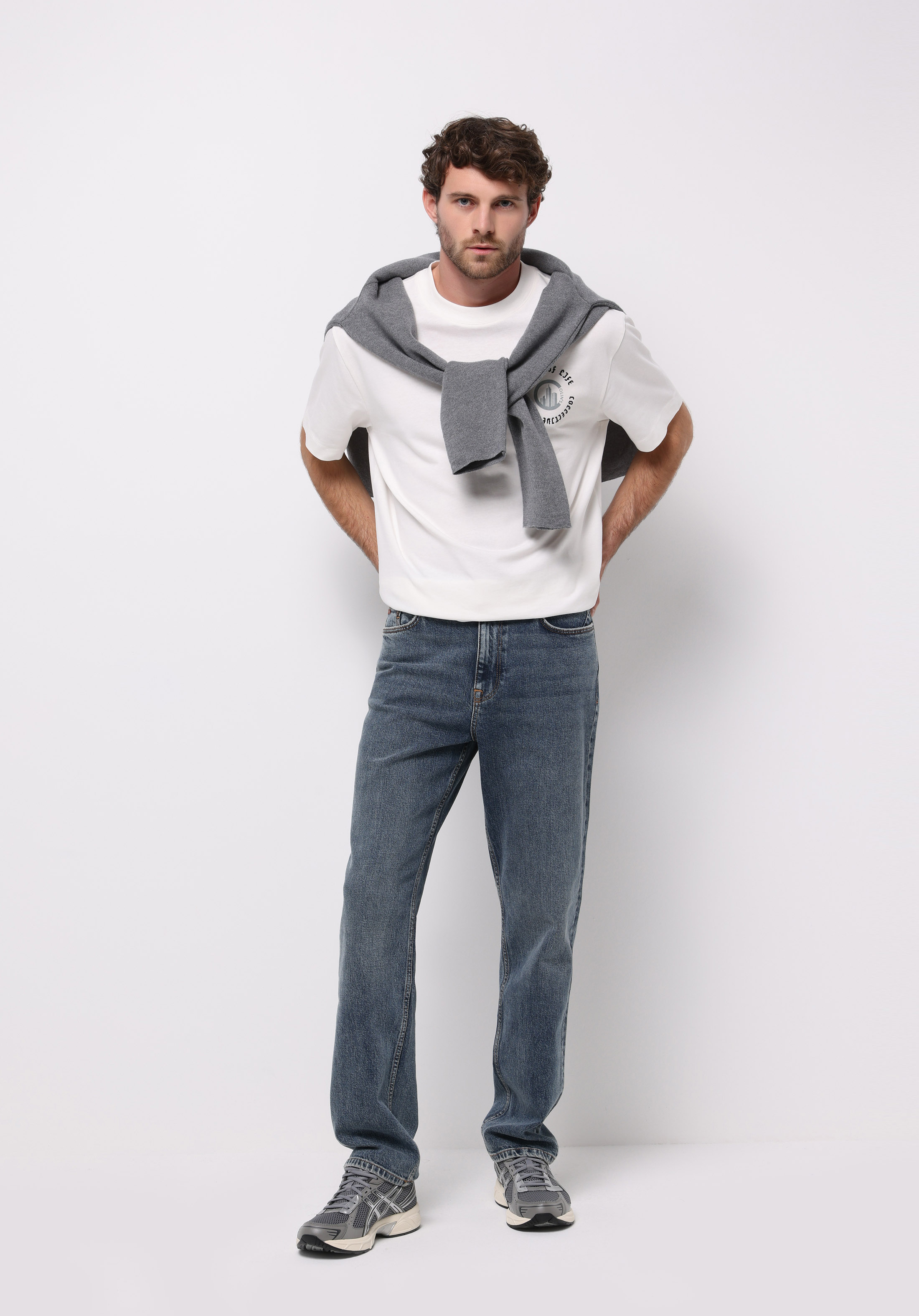 Loose Straight Fit   Erkek İndigo Jean Pantolon
