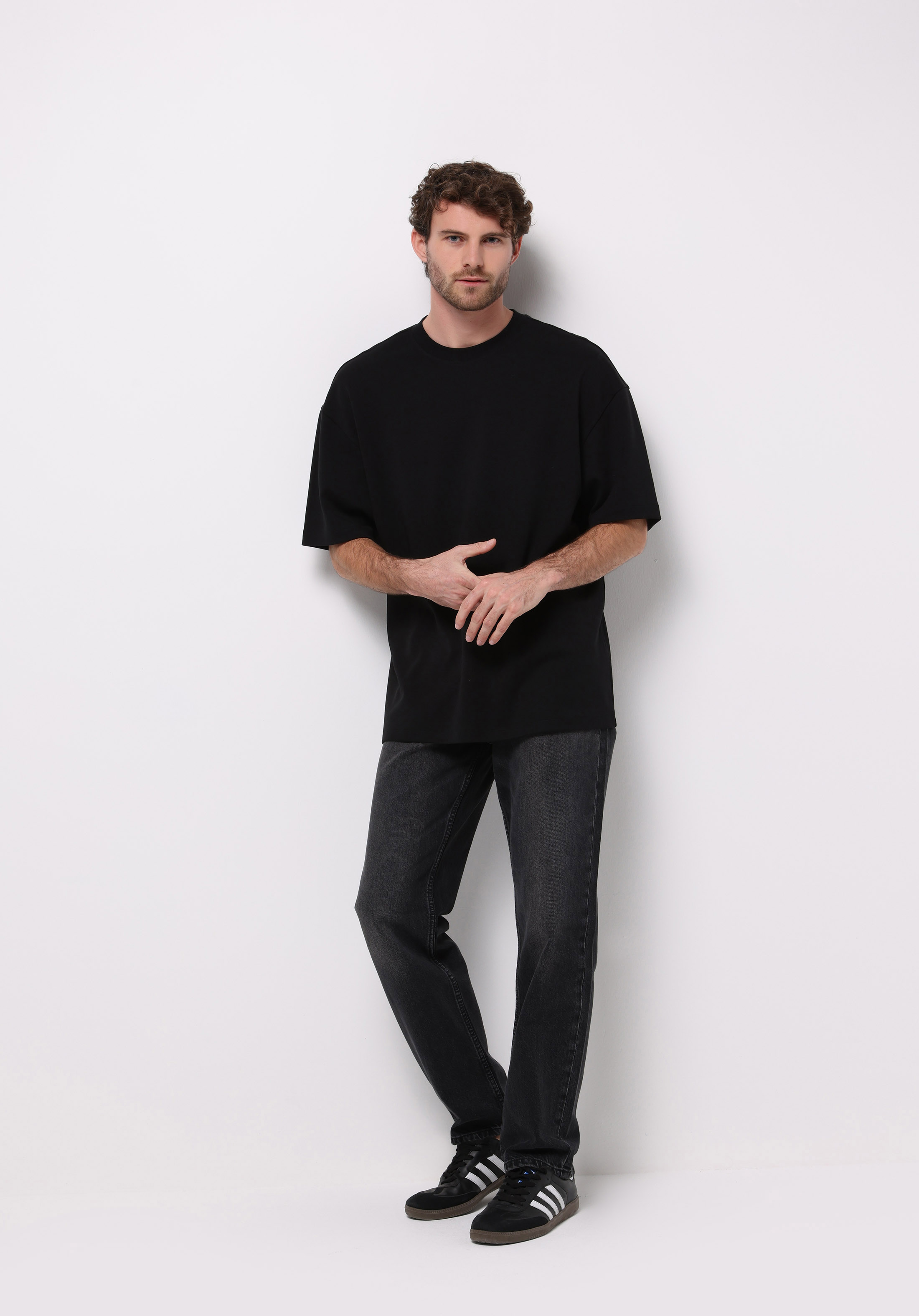 Loose Straight Fit   Erkek Siyah Jean Pantolon