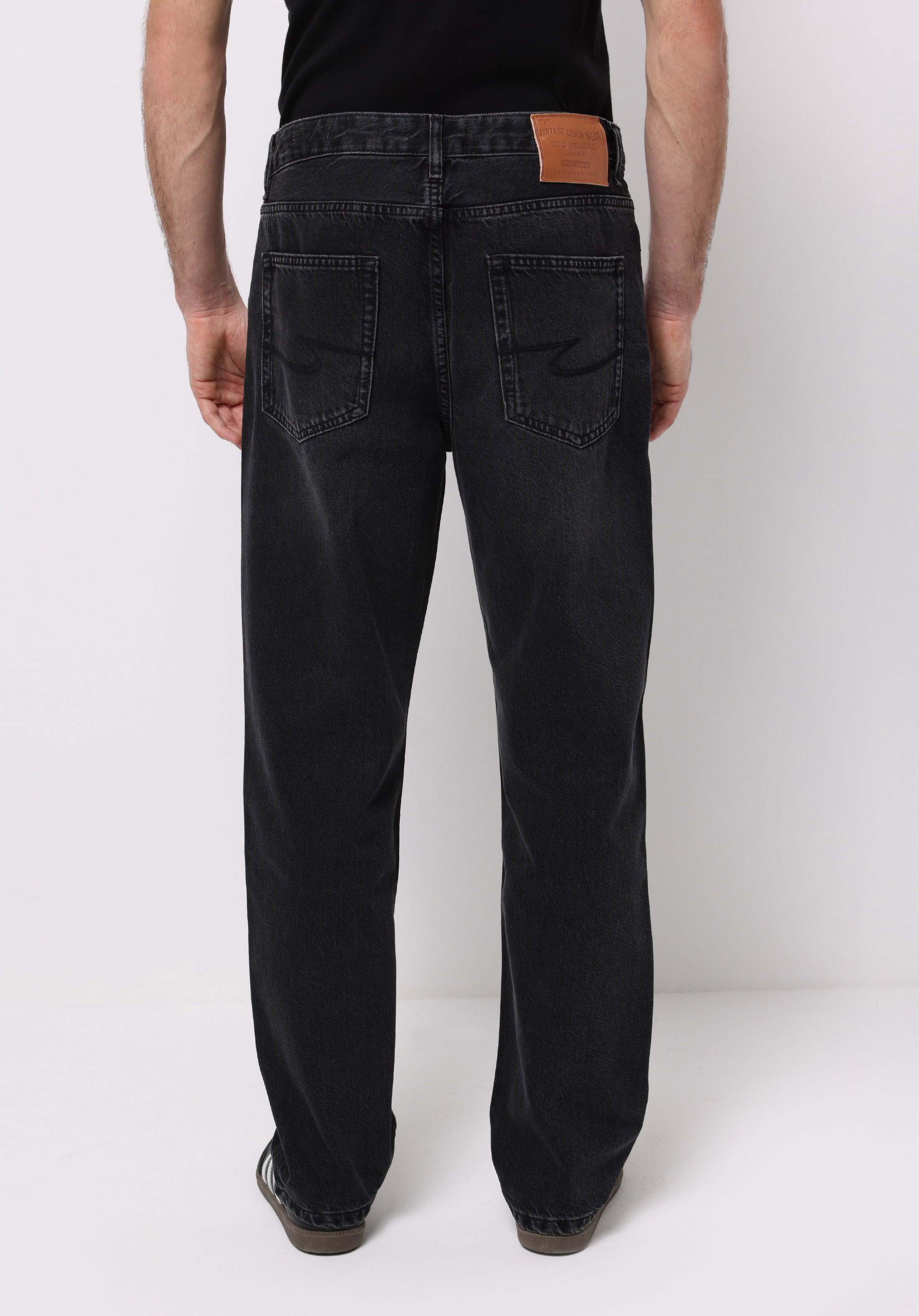 Loose Straight Fit   Erkek Siyah Jean Pantolon