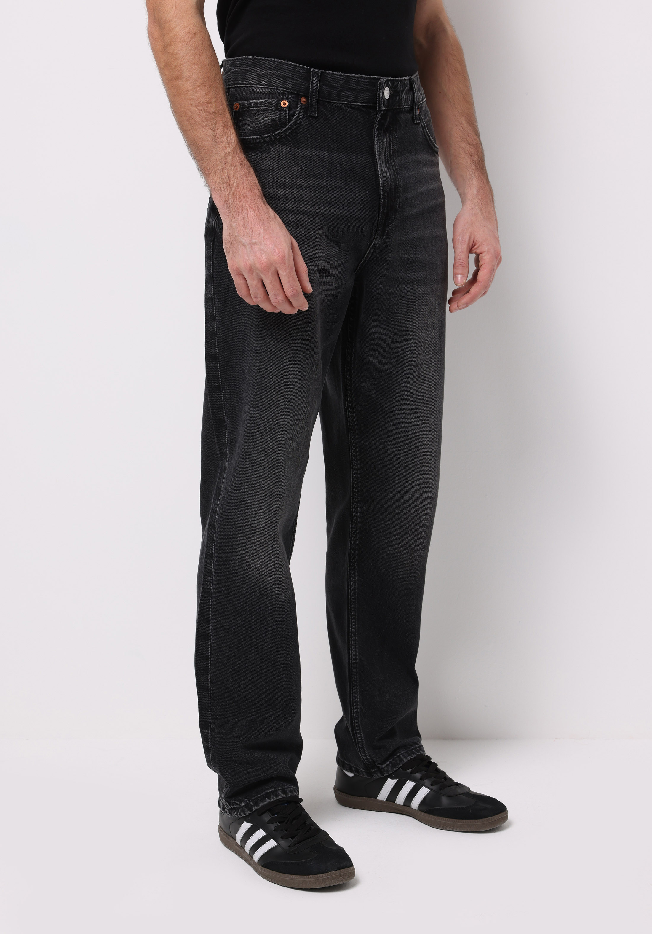 Loose Straight Fit   Erkek Siyah Jean Pantolon