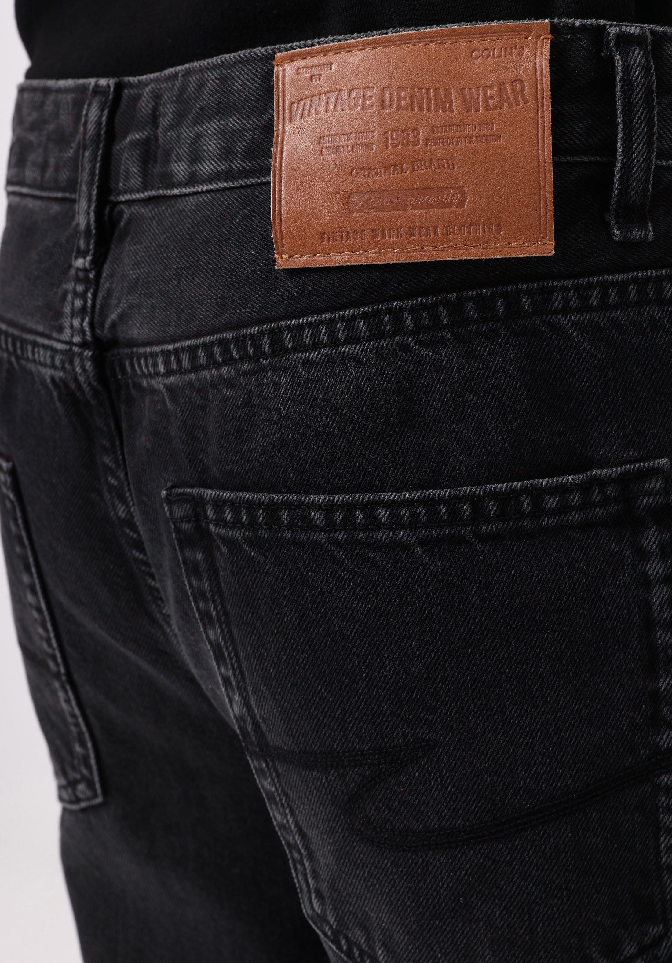 Loose Straight Fit   Erkek Siyah Jean Pantolon