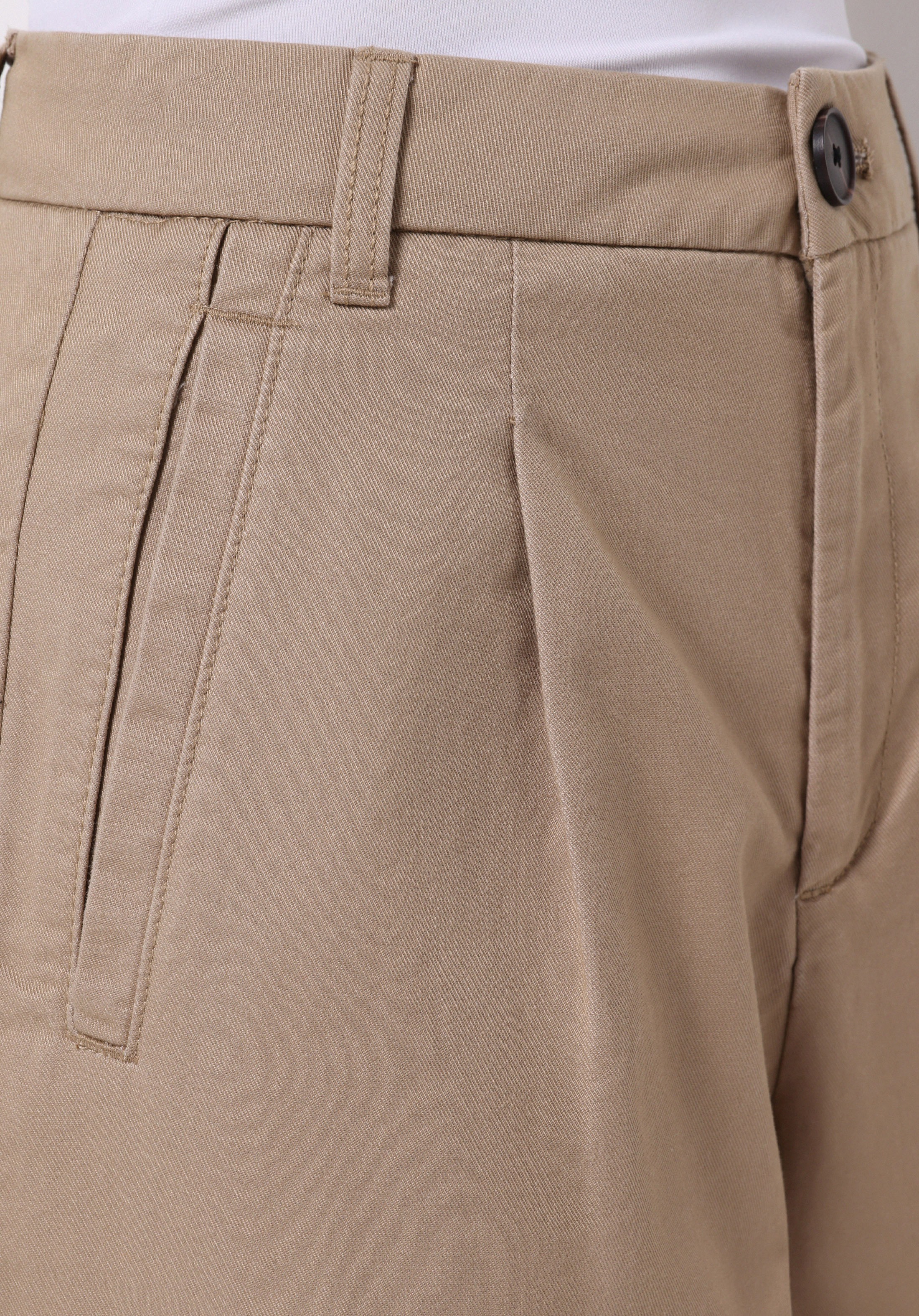 Regular Fit Yüksel Bel Düz Paça Kadın Bej  Pantolon