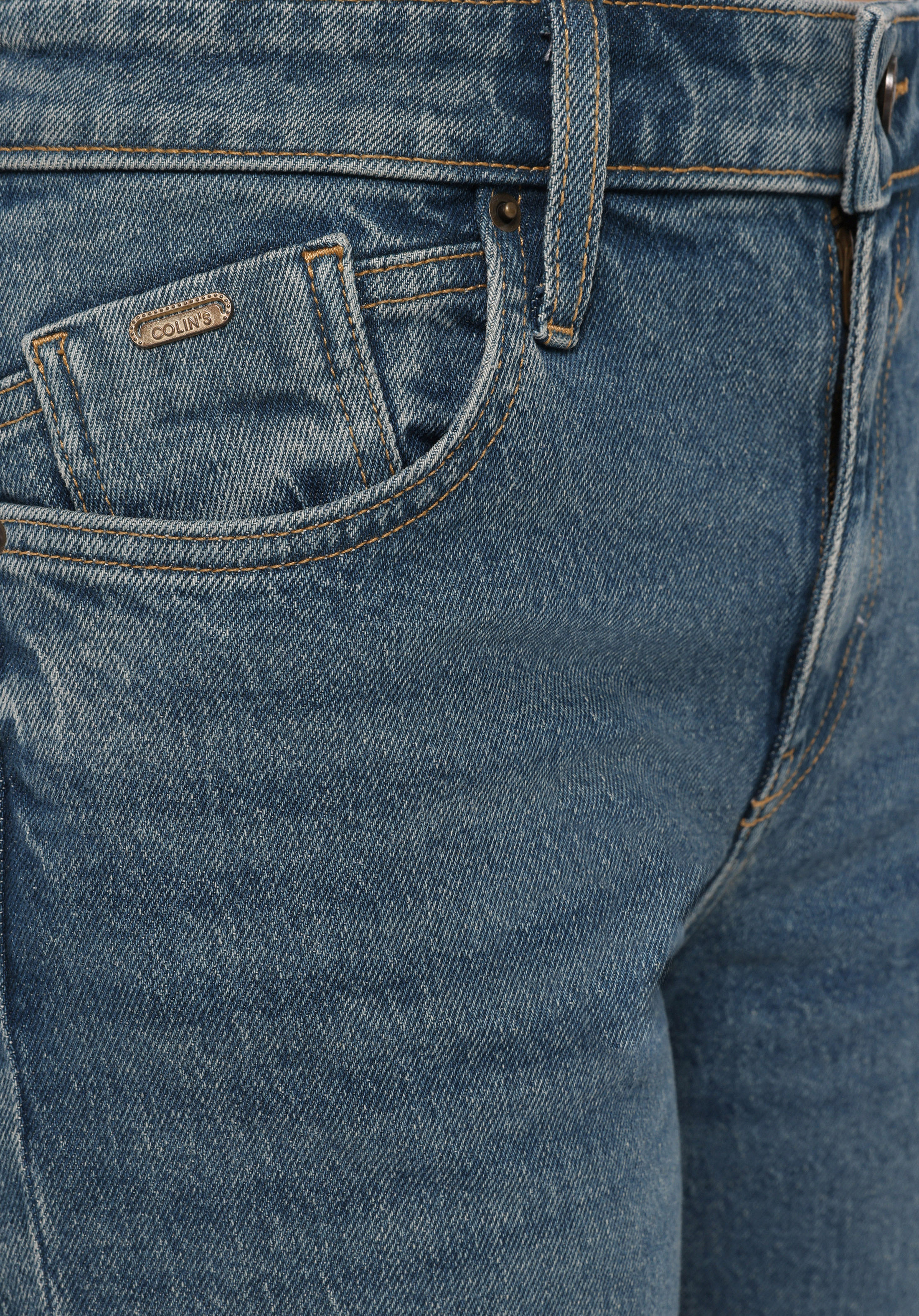 Straight Fit Orta Bel Tam Boy Paça Kadın İndigo Jean Pantolon