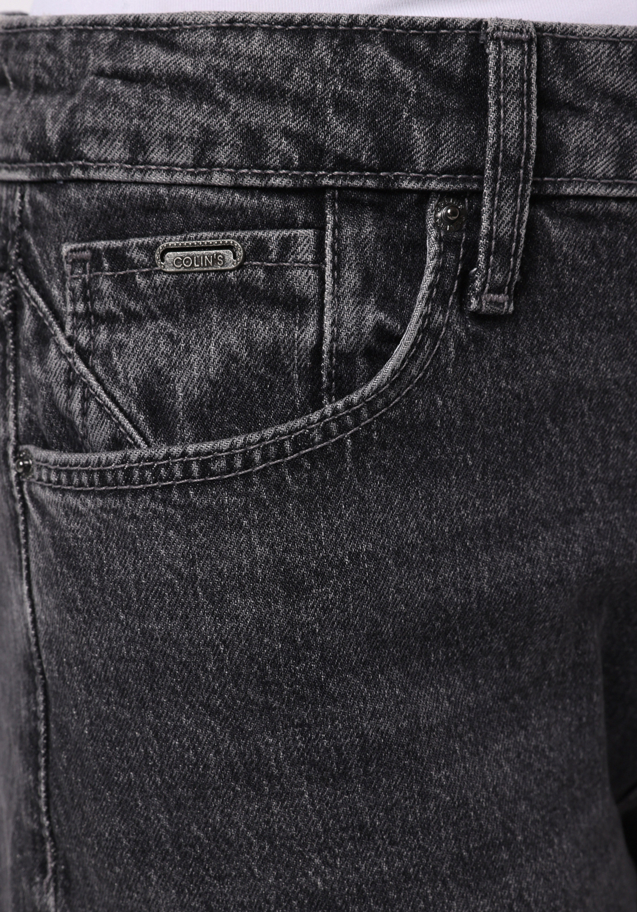 Straight Fit  Tam Boy Paça Kadın Antrasit Jean Pantolon
