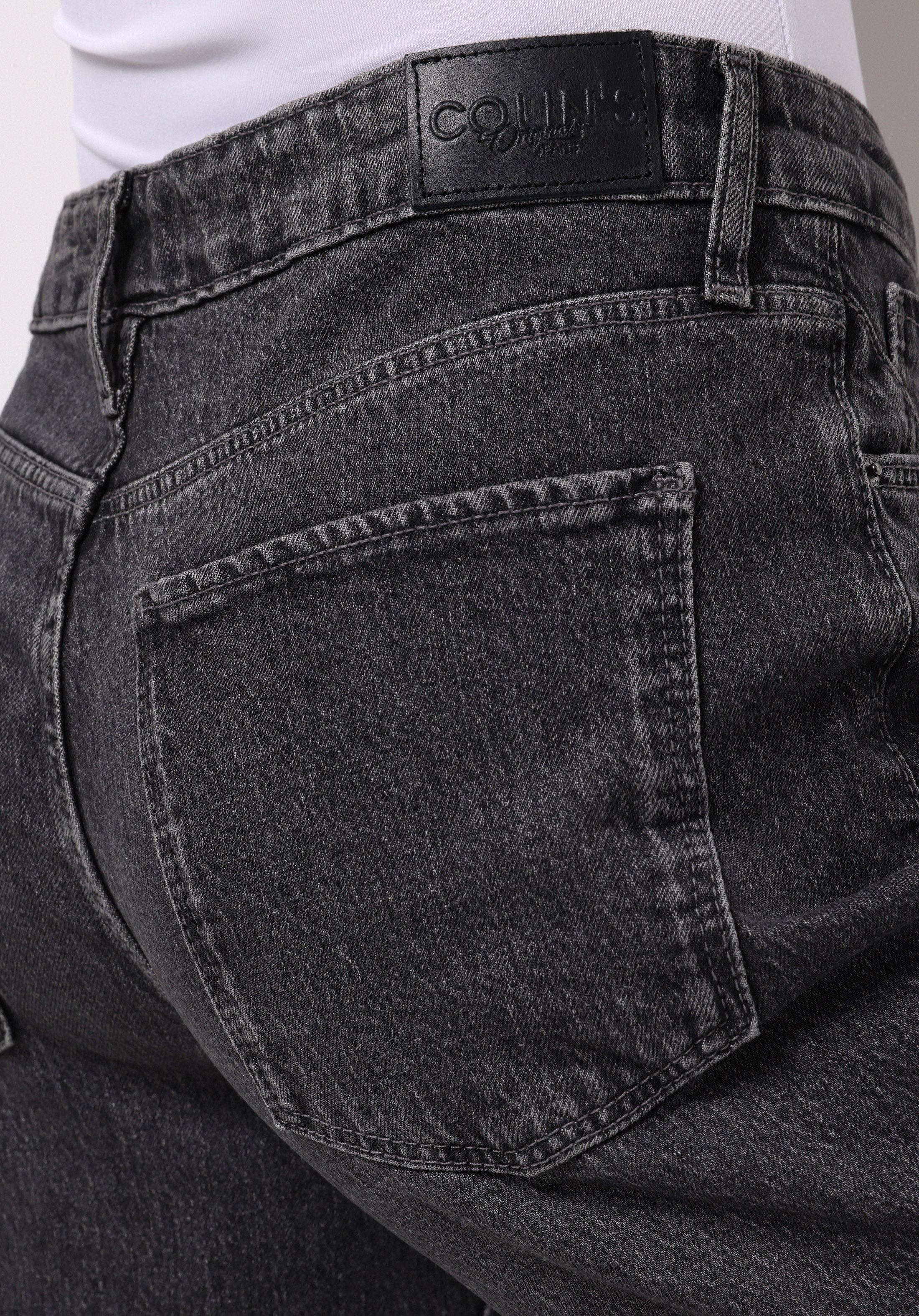 Straight Fit  Tam Boy Paça Kadın Antrasit Jean Pantolon