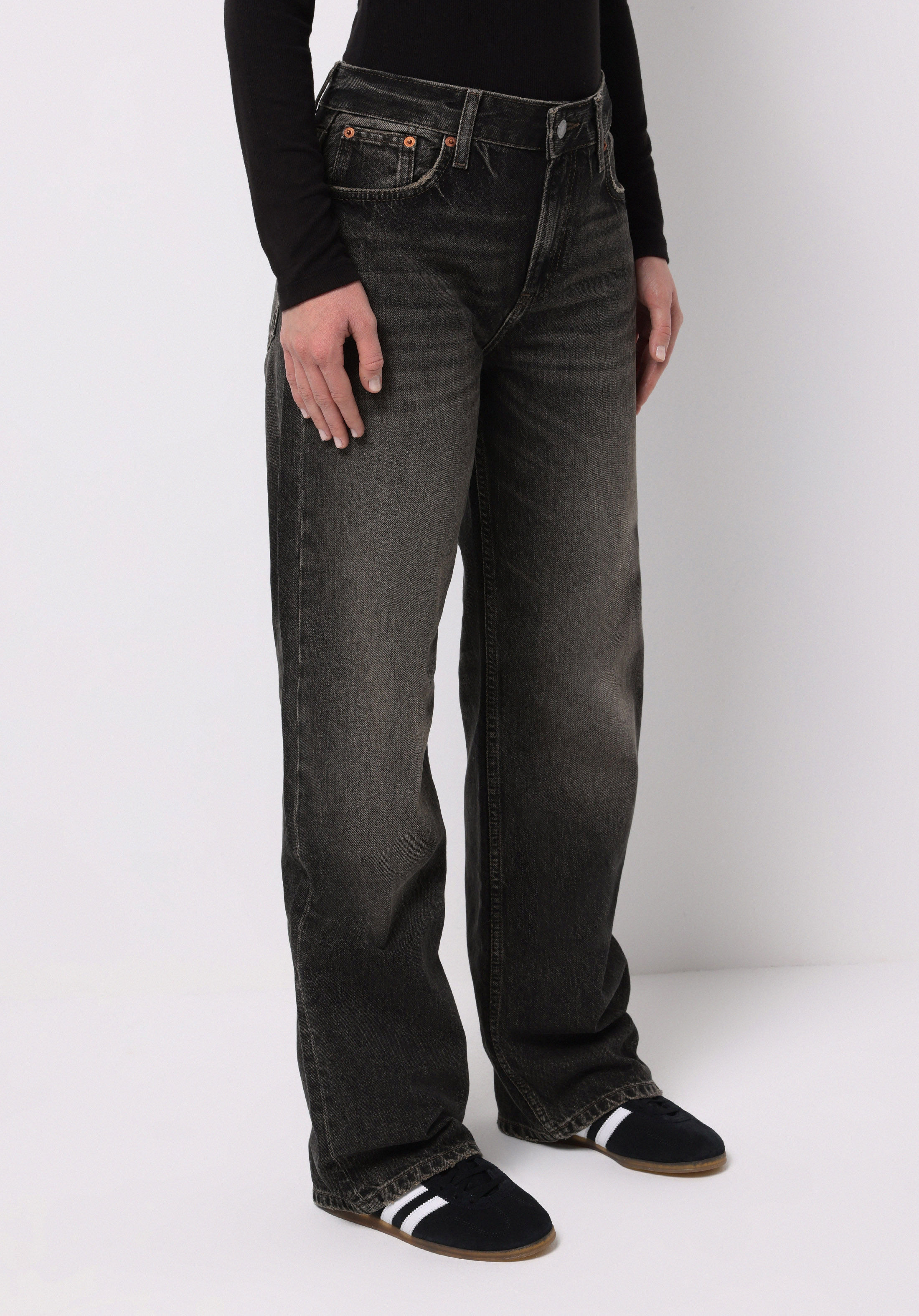 Straight Fit   Kadın Siyah Jean Pantolon