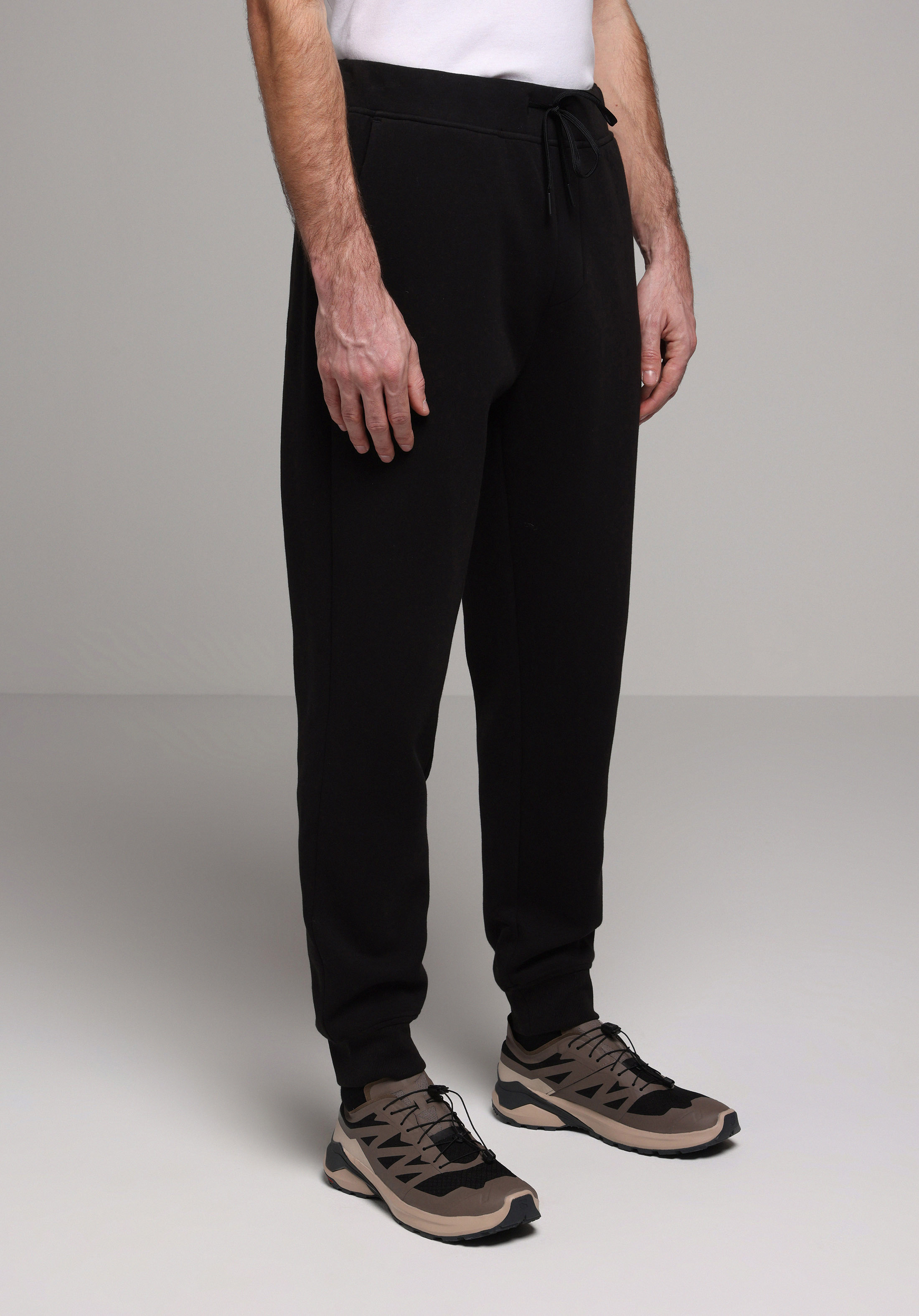 Regular Fit Orta Bel Düz Erkek Siyah Eşofman Altı