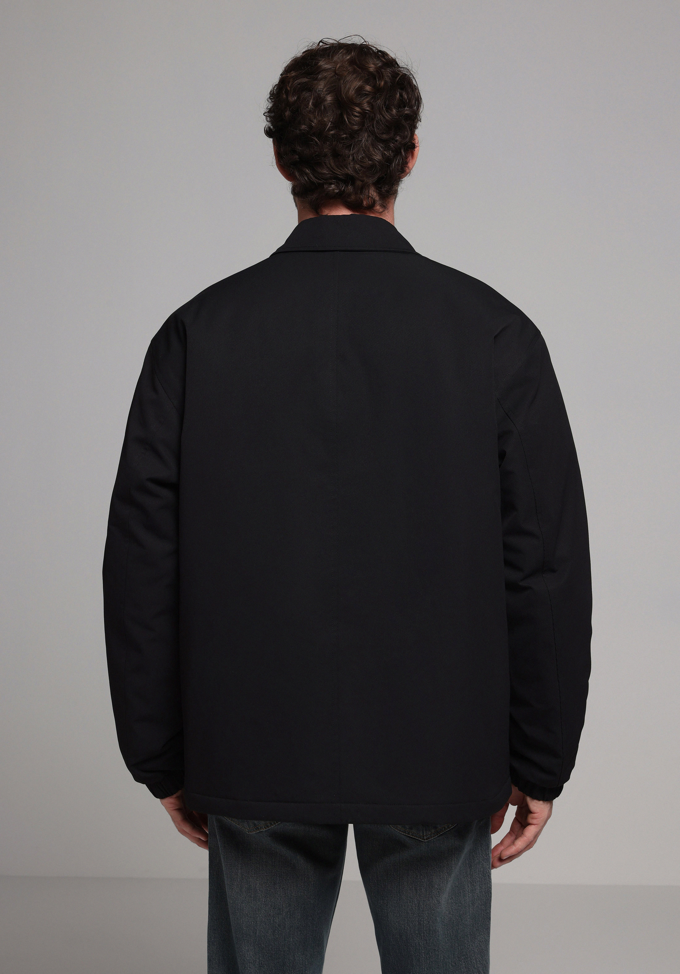 Oversize Fit     Erkek Siyah Mont