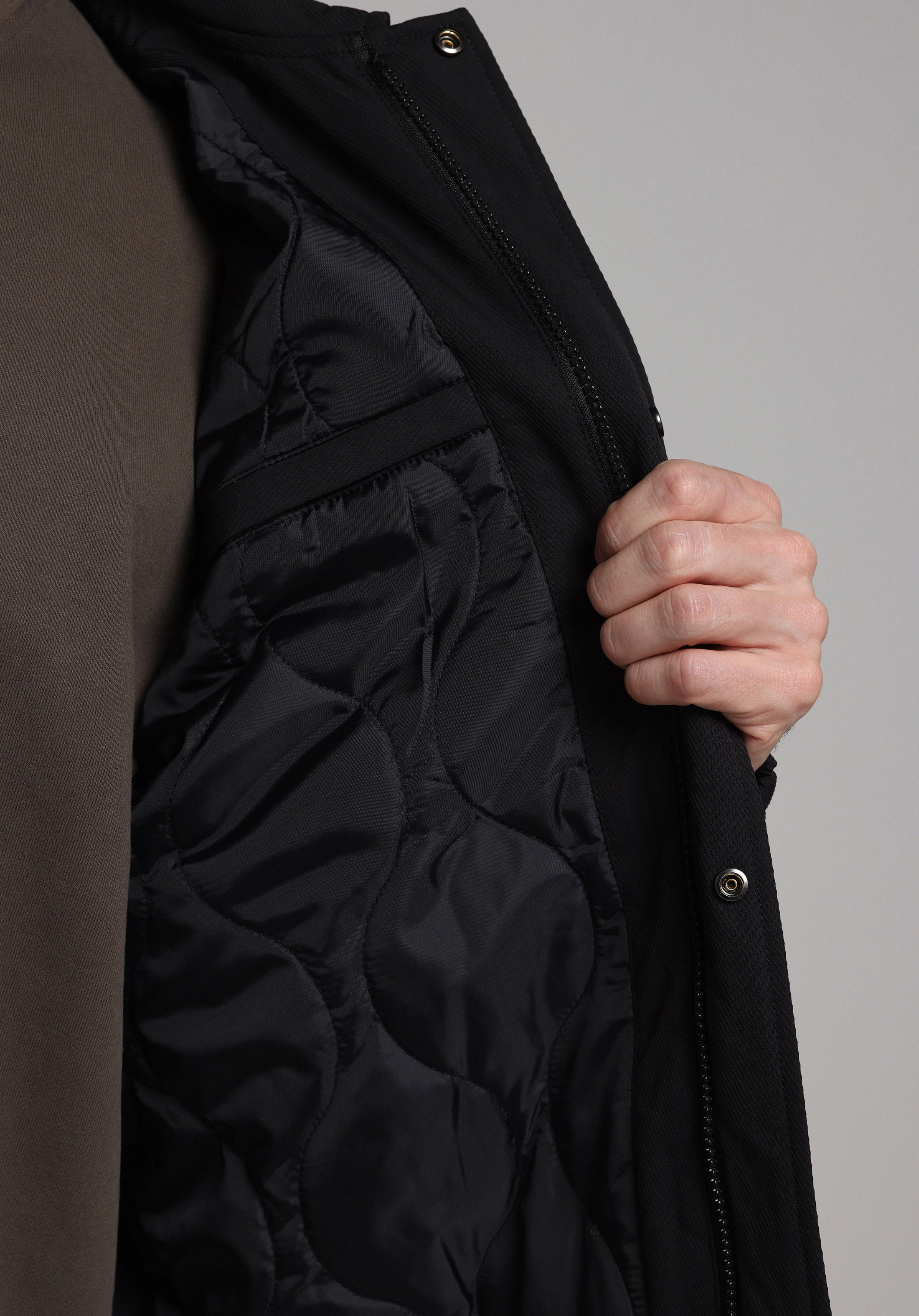 Oversize Fit     Erkek Siyah Mont