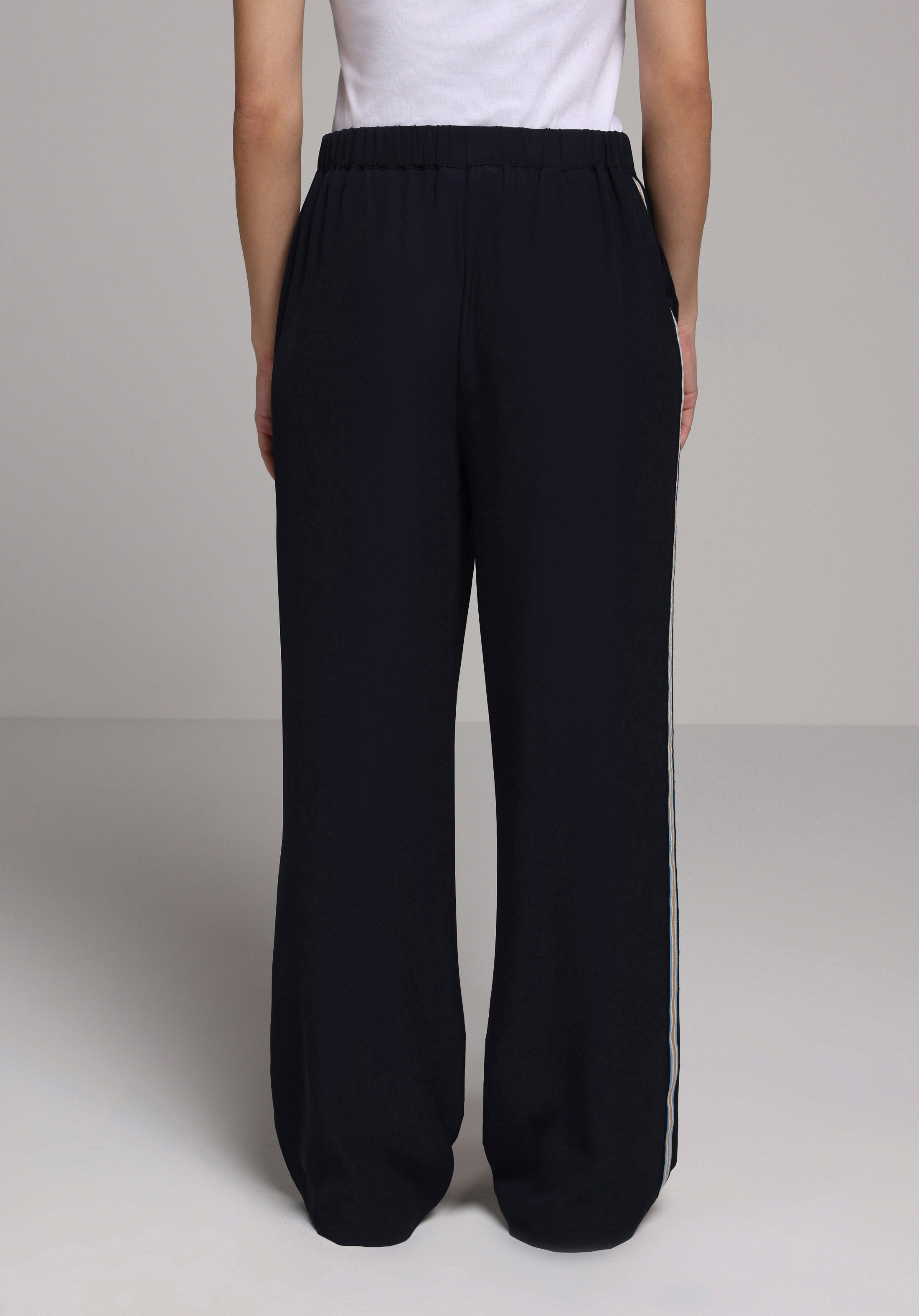 Regular Fit Yüksel Bel Geniş Paça Kadın Lacivert  Pantolon