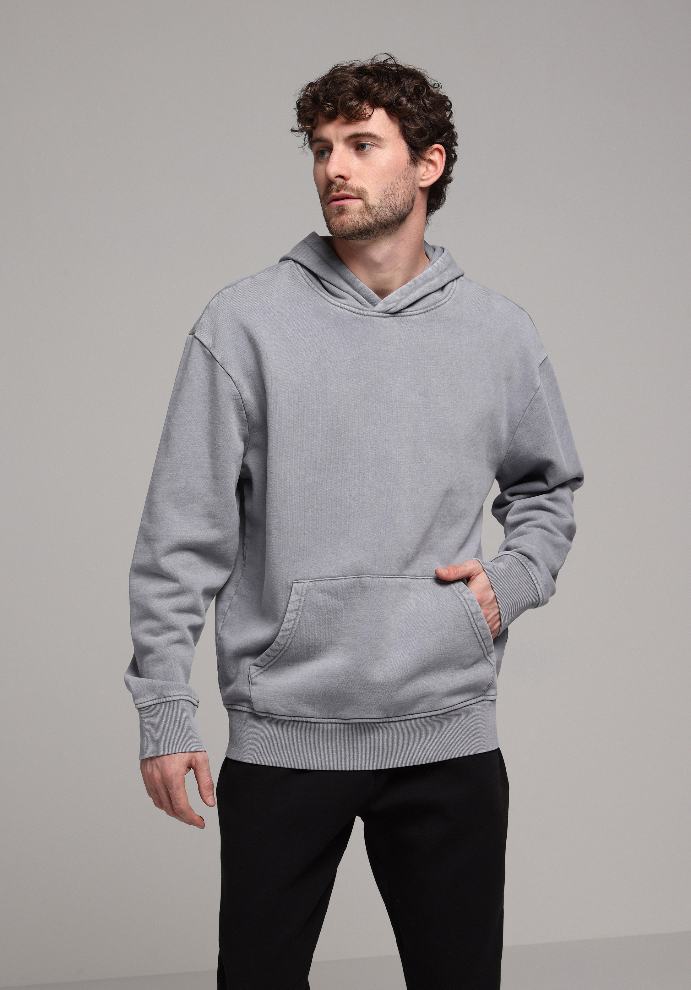 Comfort Fit   Erkek Gri Sweatshirt