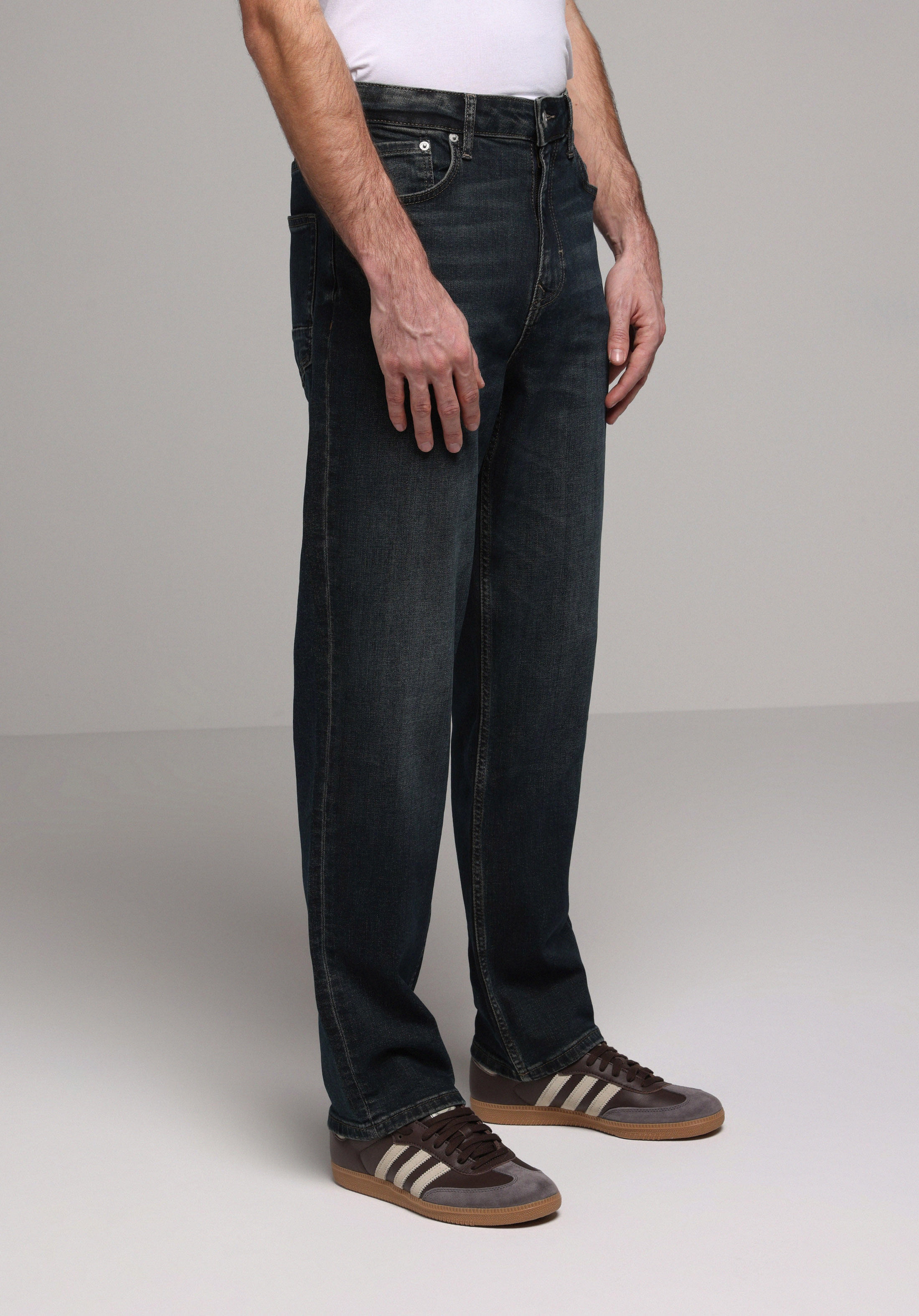 Loose Straight Fit   Erkek Koyu İndigo Jean Pantolon