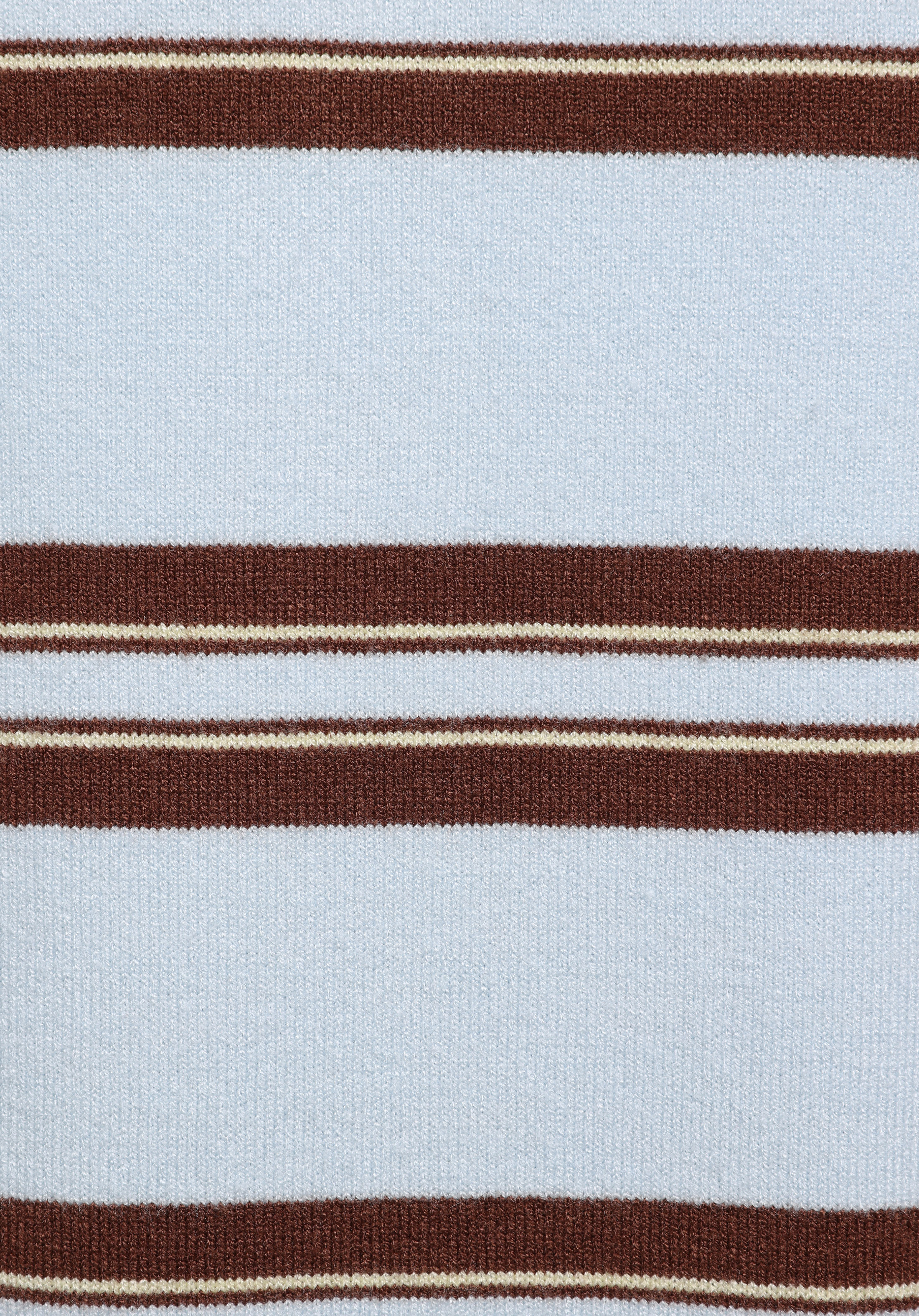 Regular Fit Polo Yaka Çizgili Kadın Mavi Kazak