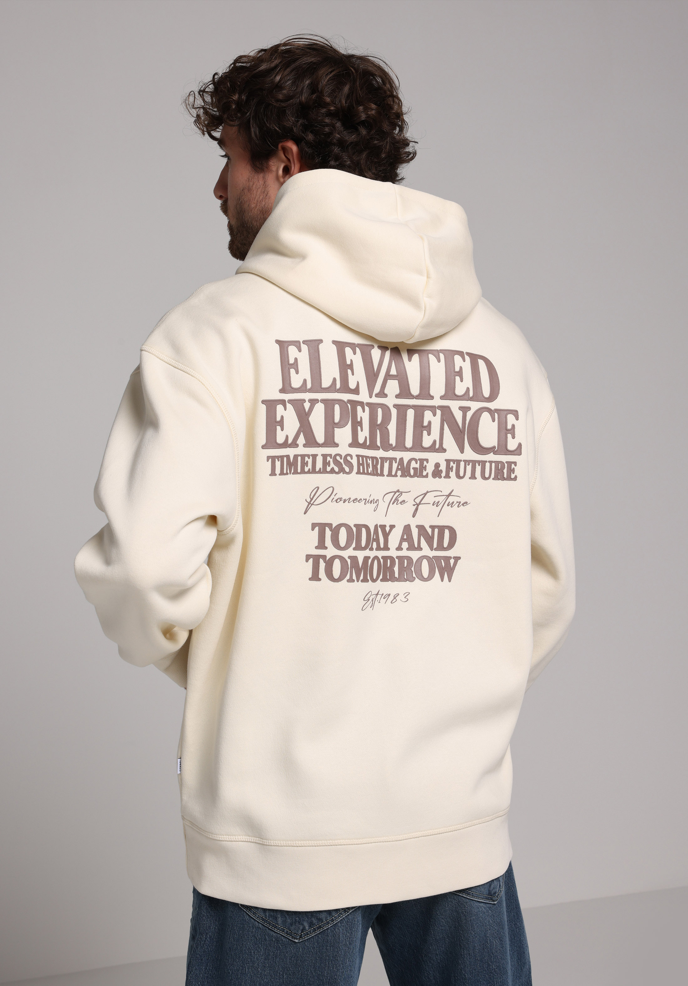 Comfort Fit   Erkek Ekru Sweatshirt